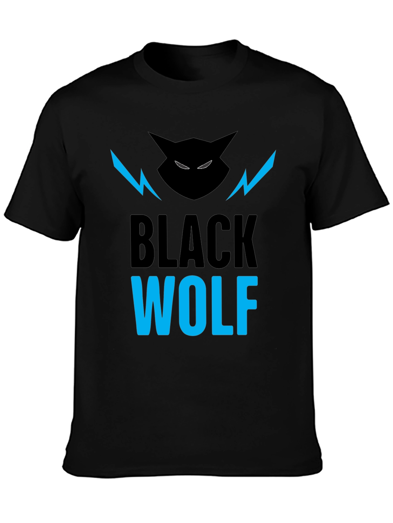 Black Wolf Graphic Tee - Mens Stylish Crew Neck