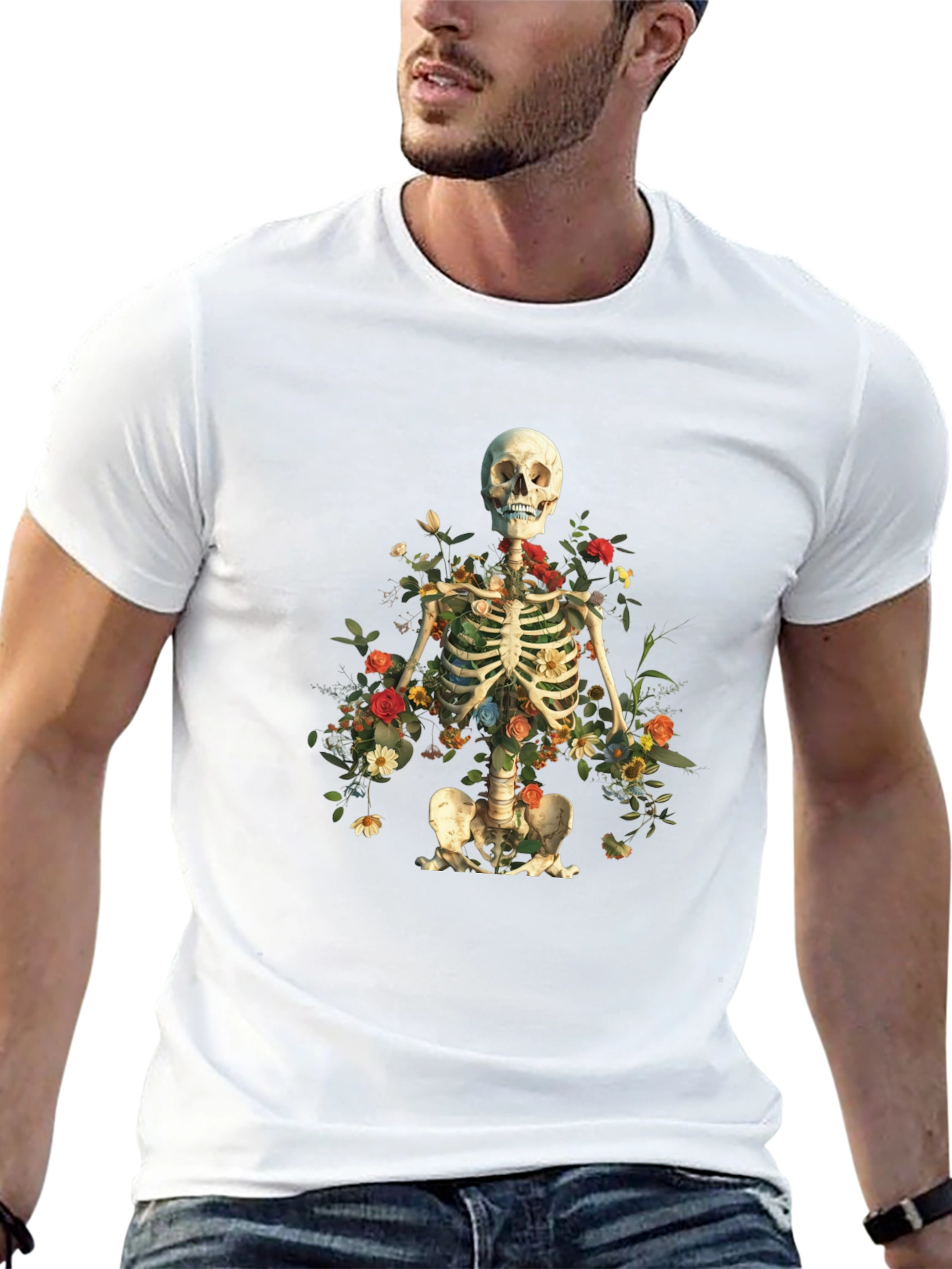 Floral Skeleton Graphic Tee