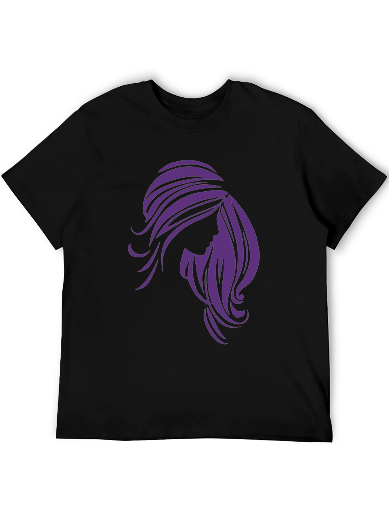 Stylish Woman Silhouette Graphic Tee - Black