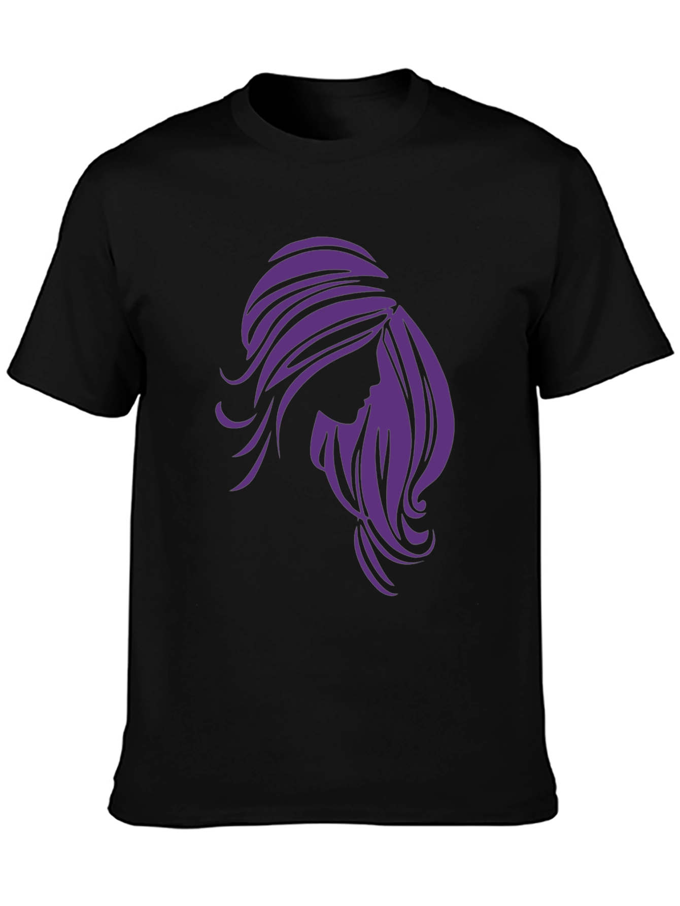 Stylish Woman Silhouette Graphic Tee - Black