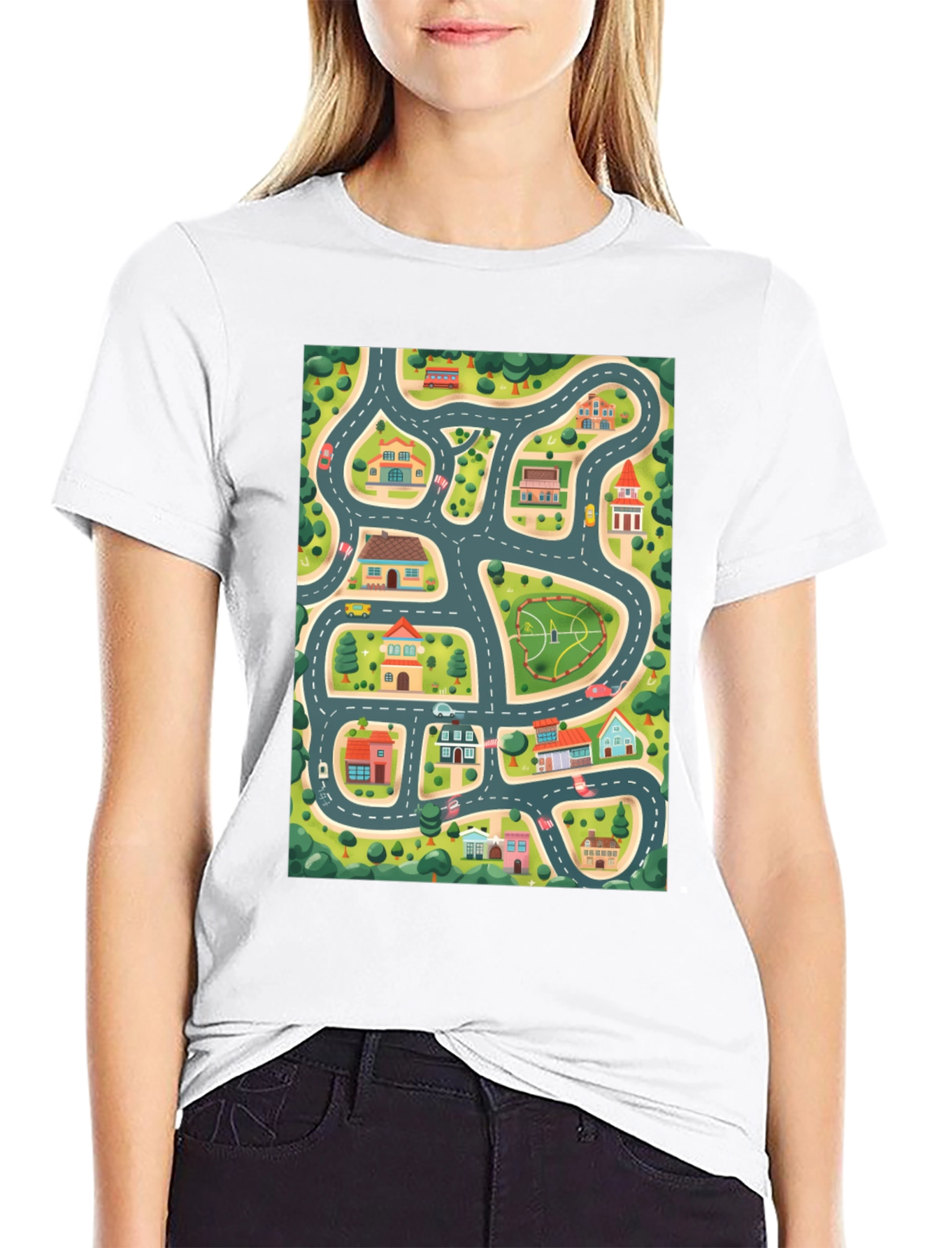 Road Map Graphic T-Shirt