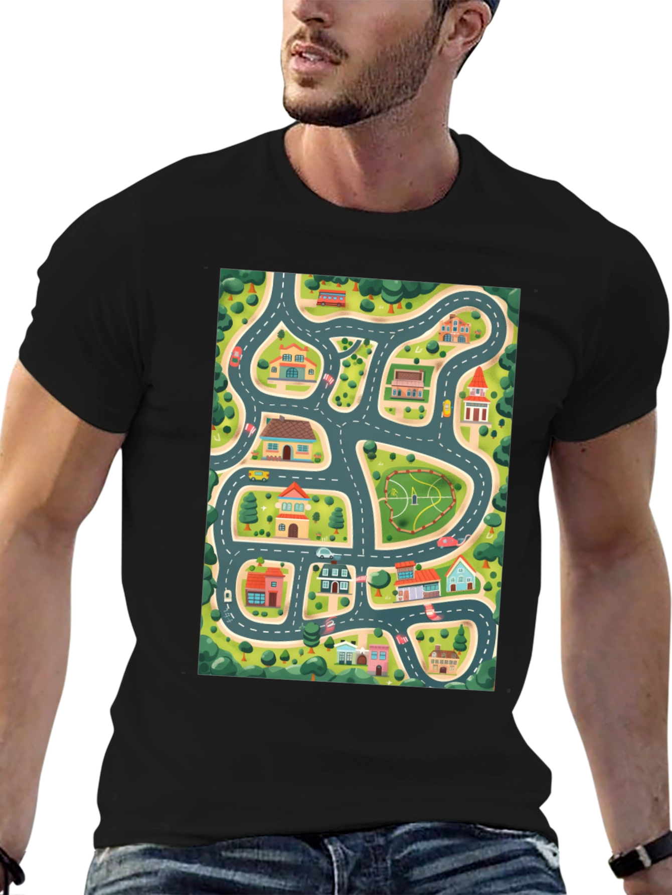 Road Map Graphic T-Shirt