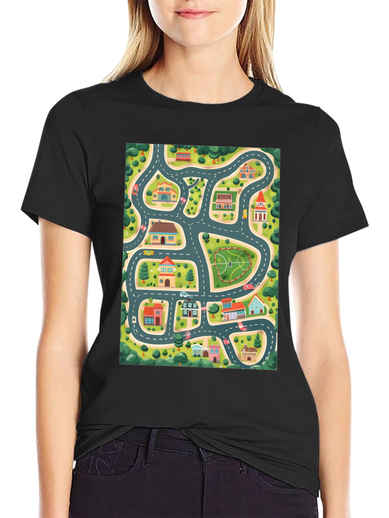 Road Map Graphic T-Shirt