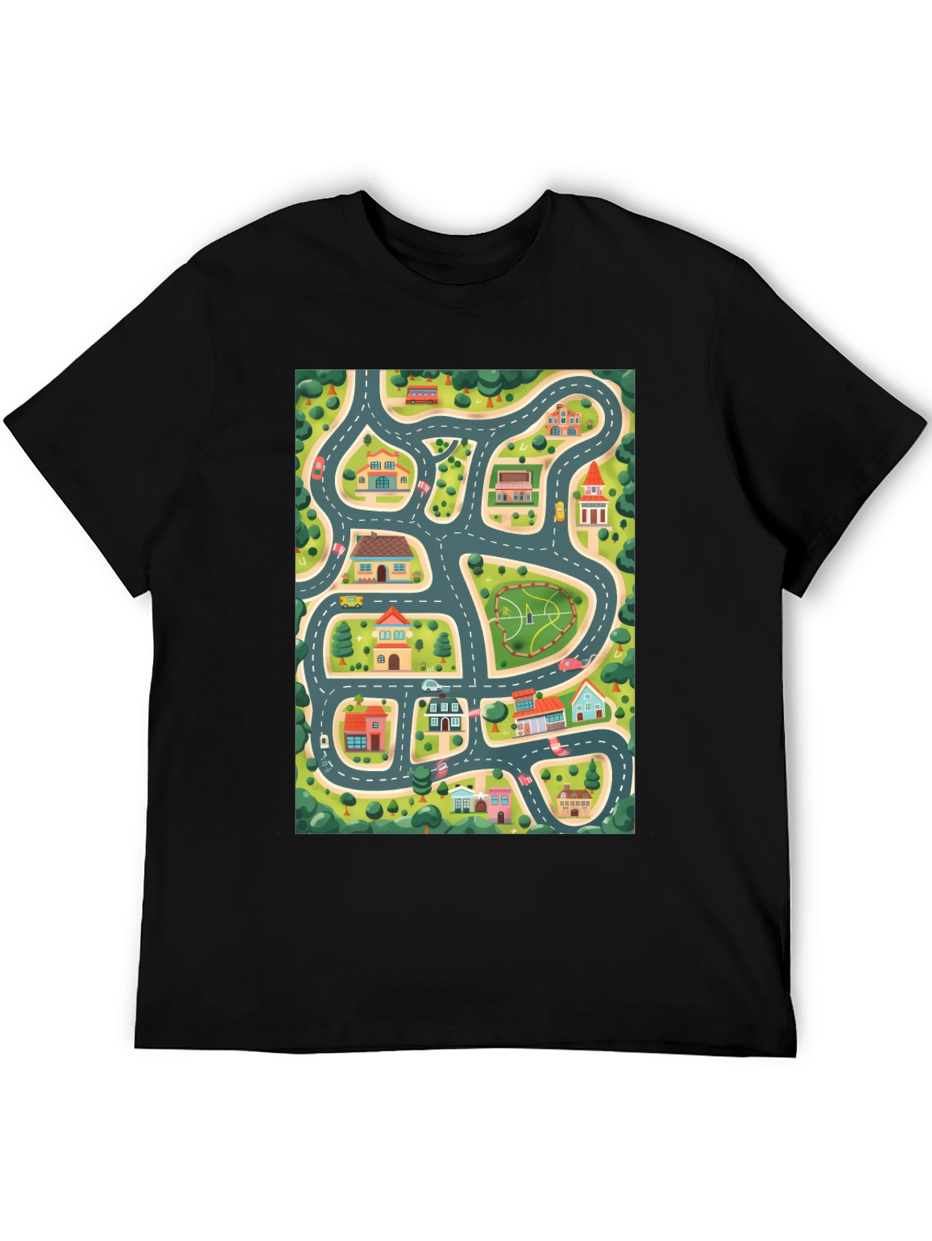 Road Map Graphic T-Shirt