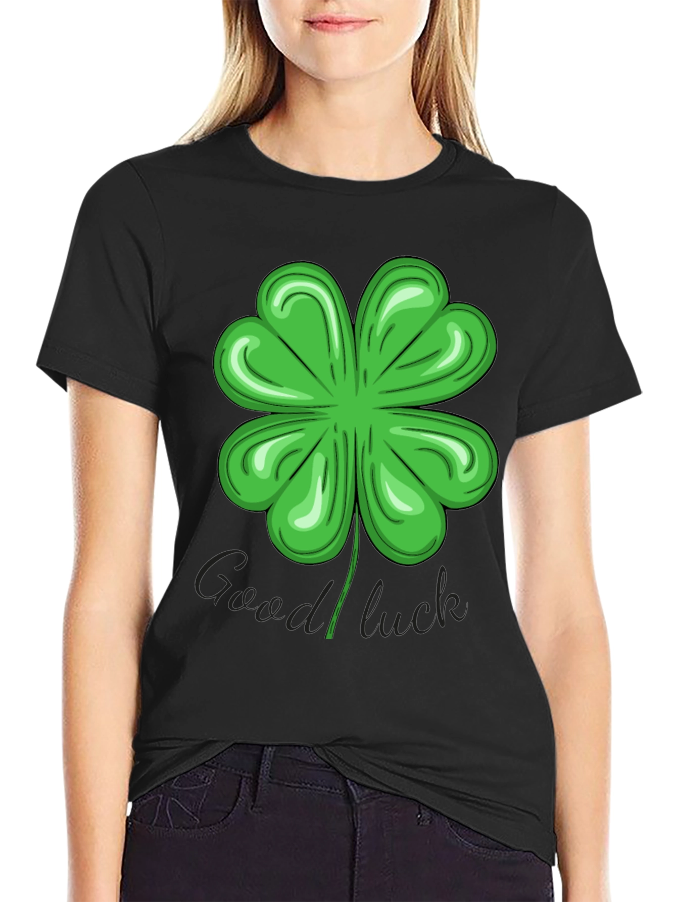 Lucky Four-Leaf Clover Graphic T-Shirt