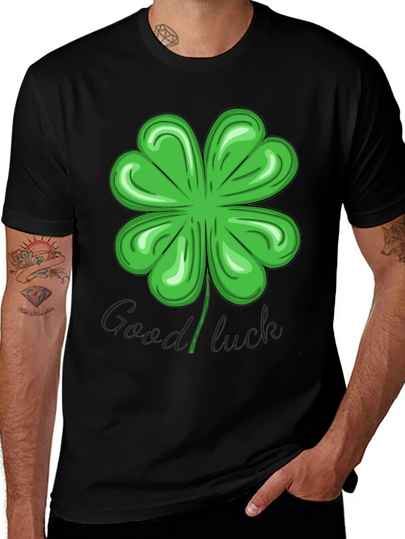 Lucky Four-Leaf Clover Graphic T-Shirt
