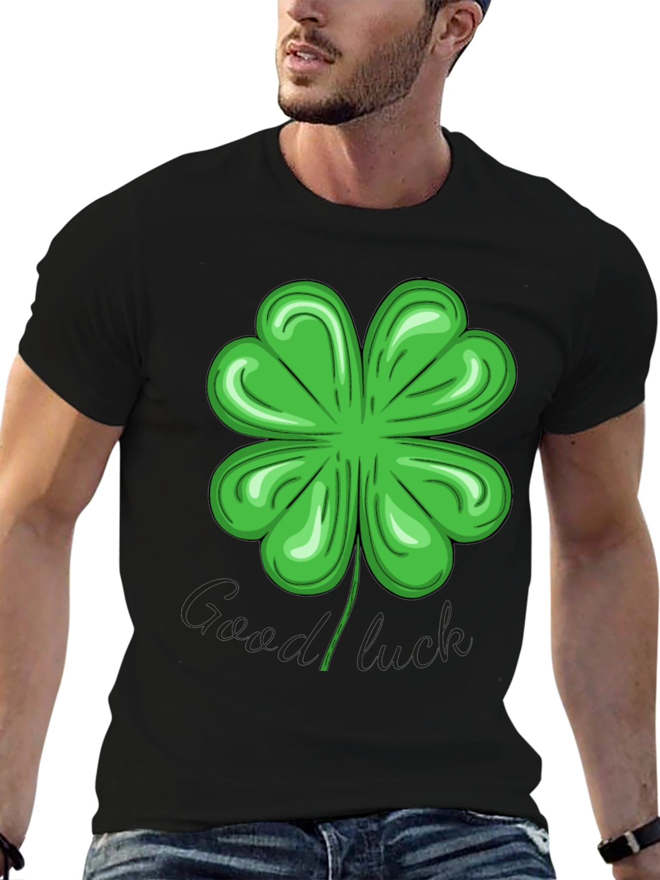 Lucky Four-Leaf Clover Graphic T-Shirt