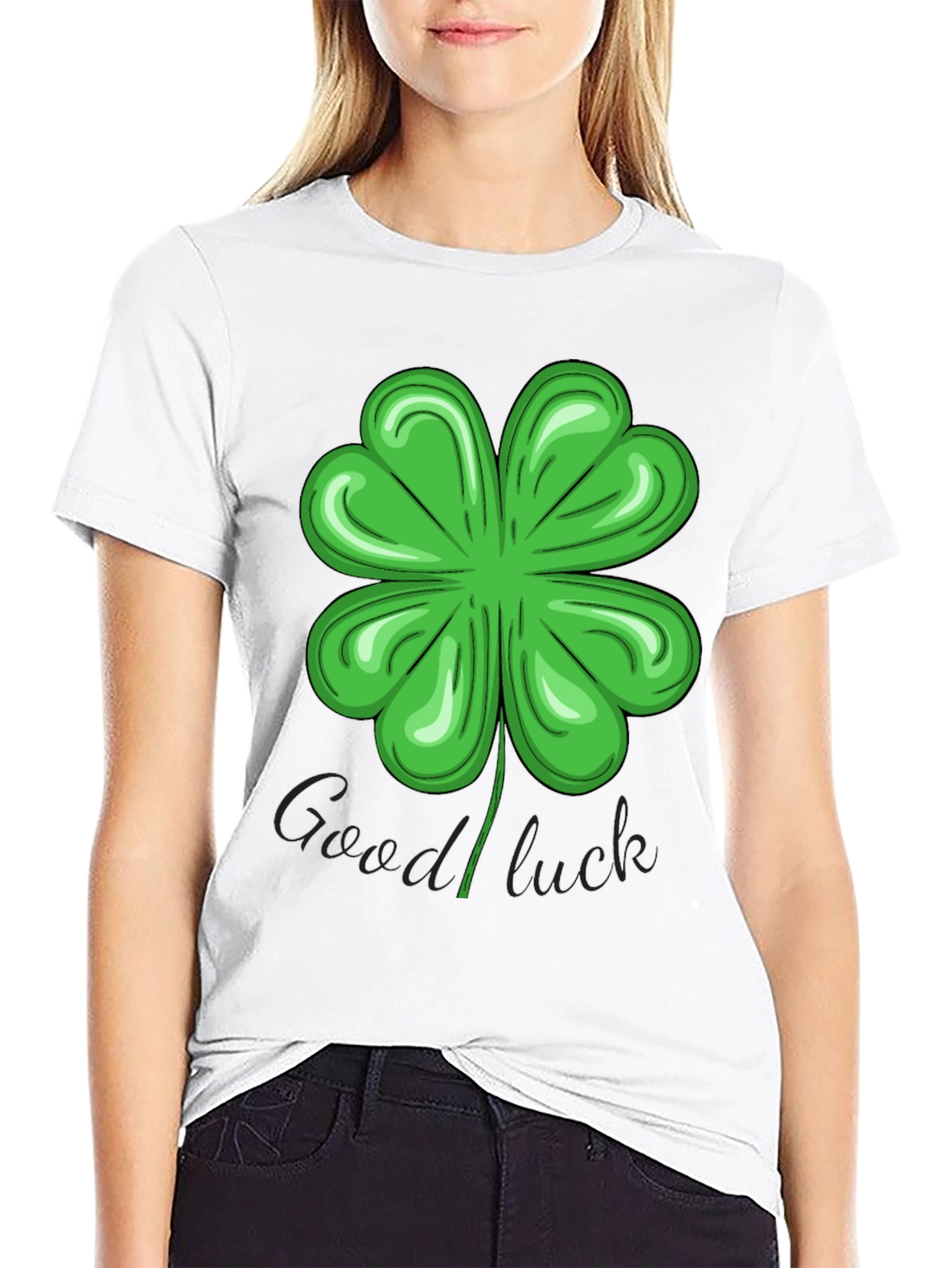 Lucky Four-Leaf Clover Graphic T-Shirt