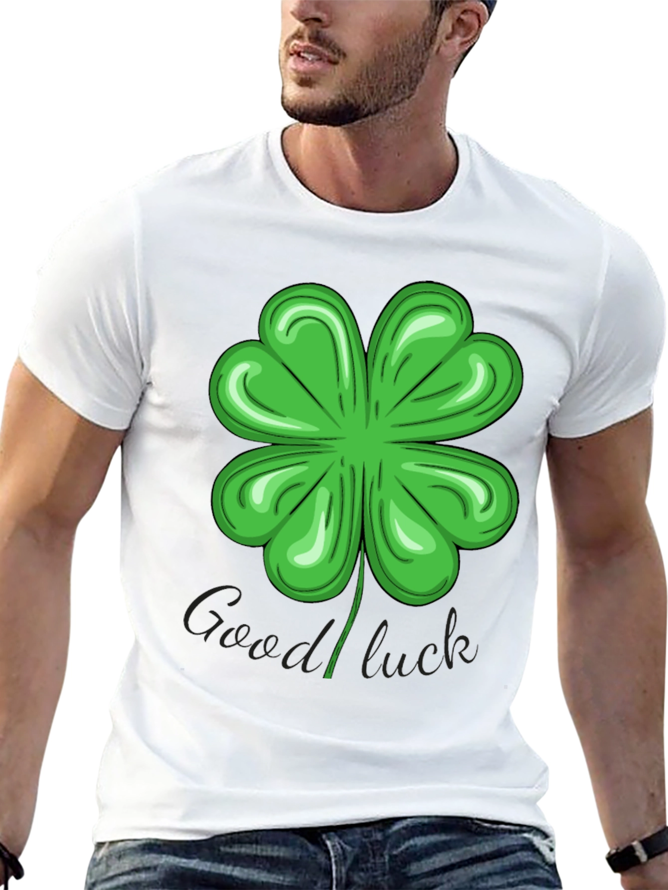 Lucky Four-Leaf Clover Graphic T-Shirt