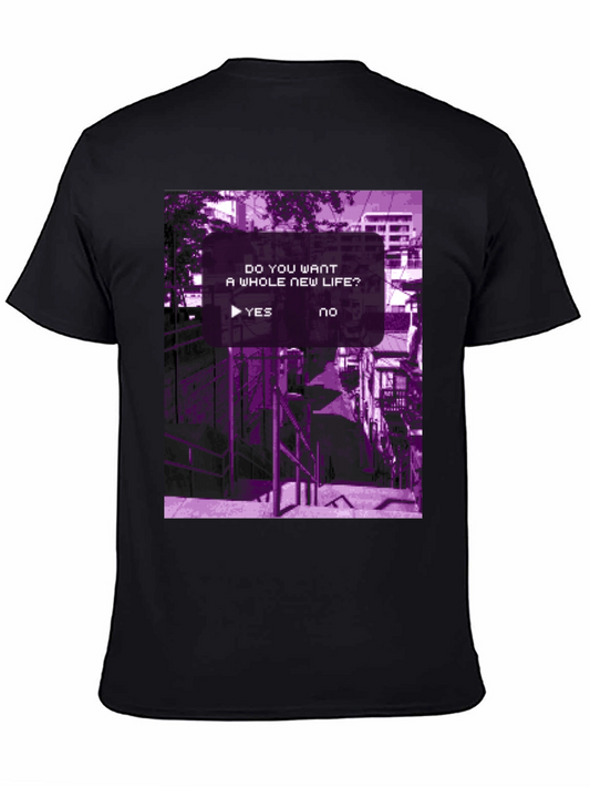 New Life Graphic Tee - Black Cotton T-Shirt