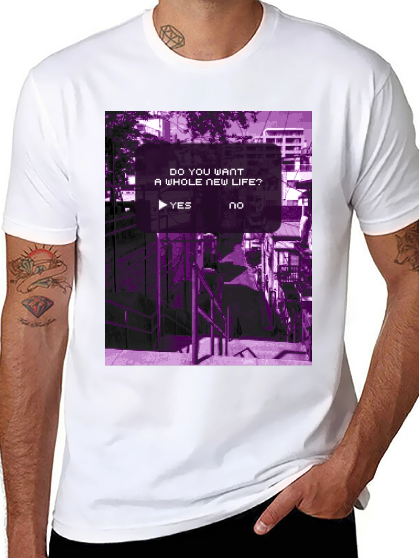 New Life Graphic Tee - Black Cotton T-Shirt