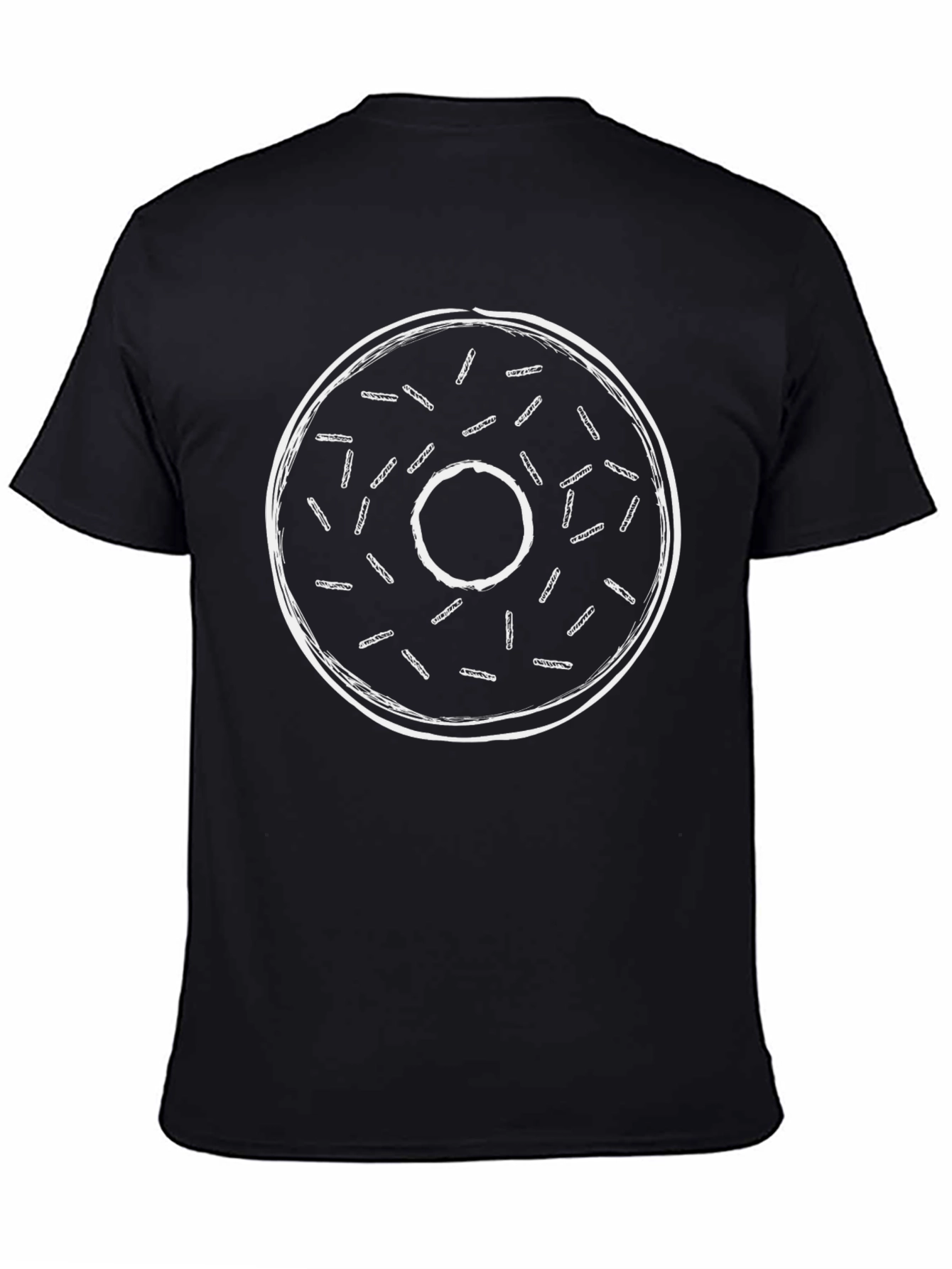 Donut Graphic Tee - Black Crew Neck T-Shirt