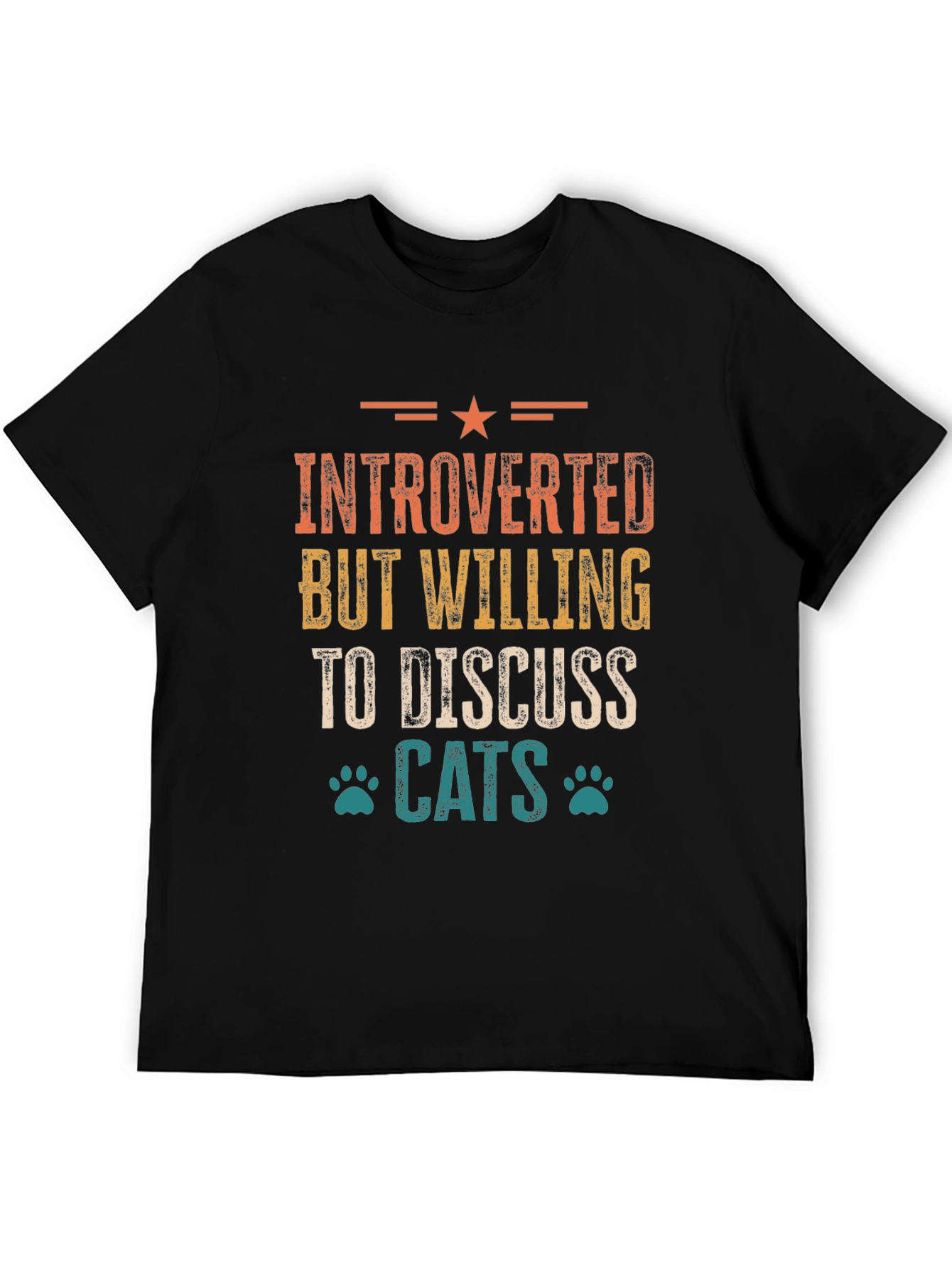 Introverted Cat Lover Graphic Tee - Discuss Cats