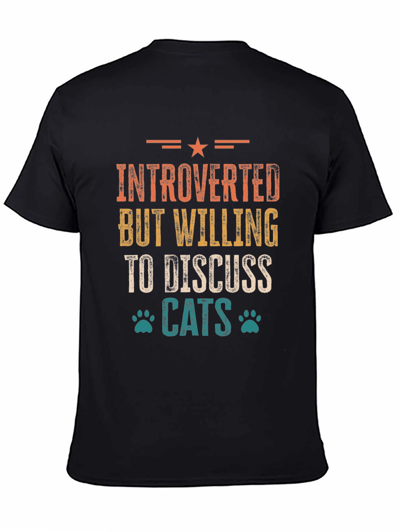 Introverted Cat Lover Graphic Tee - Discuss Cats