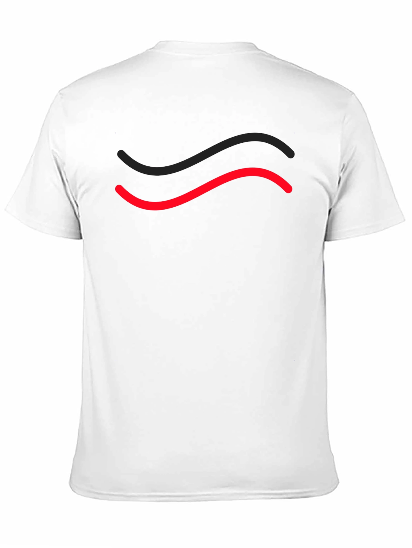 Mens Black T-Shirt with Red & Black Wave Design