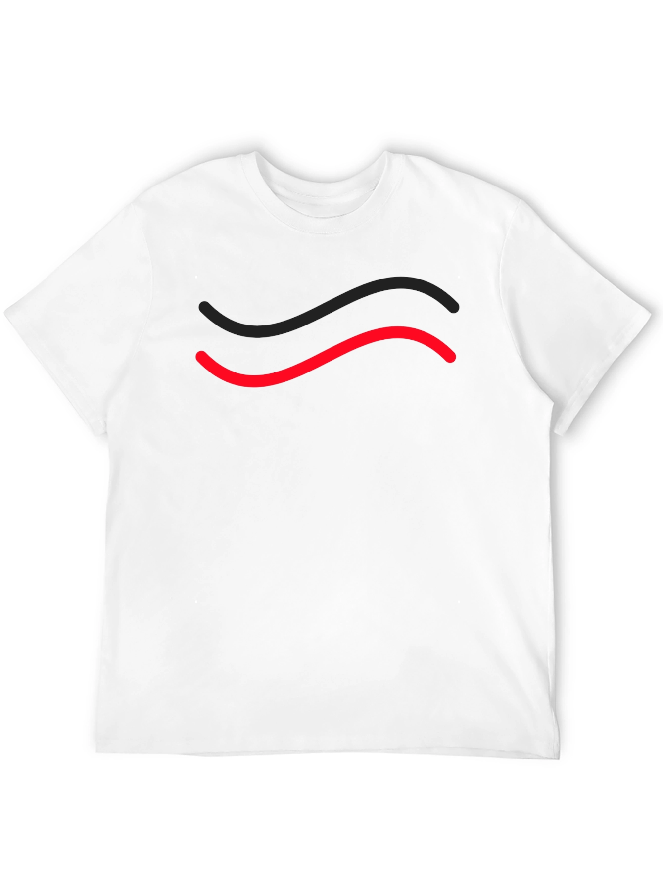 Mens Black T-Shirt with Red & Black Wave Design