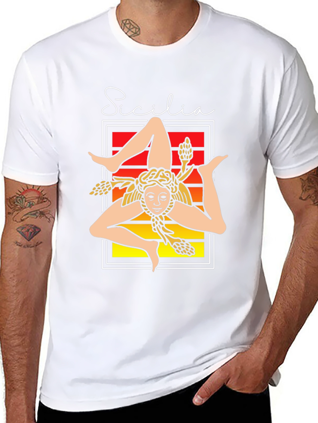 Sicilia Trinacria T-Shirt Italy Sicily Art Tee