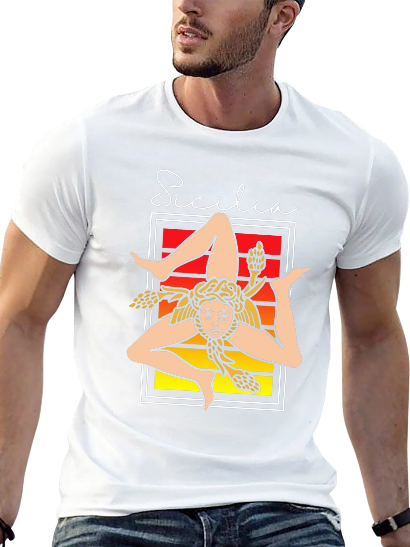 Sicilia Trinacria T-Shirt Italy Sicily Art Tee