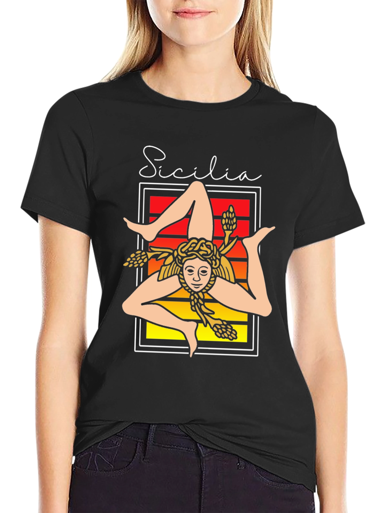 Sicilia Trinacria T-Shirt Italy Sicily Art Tee