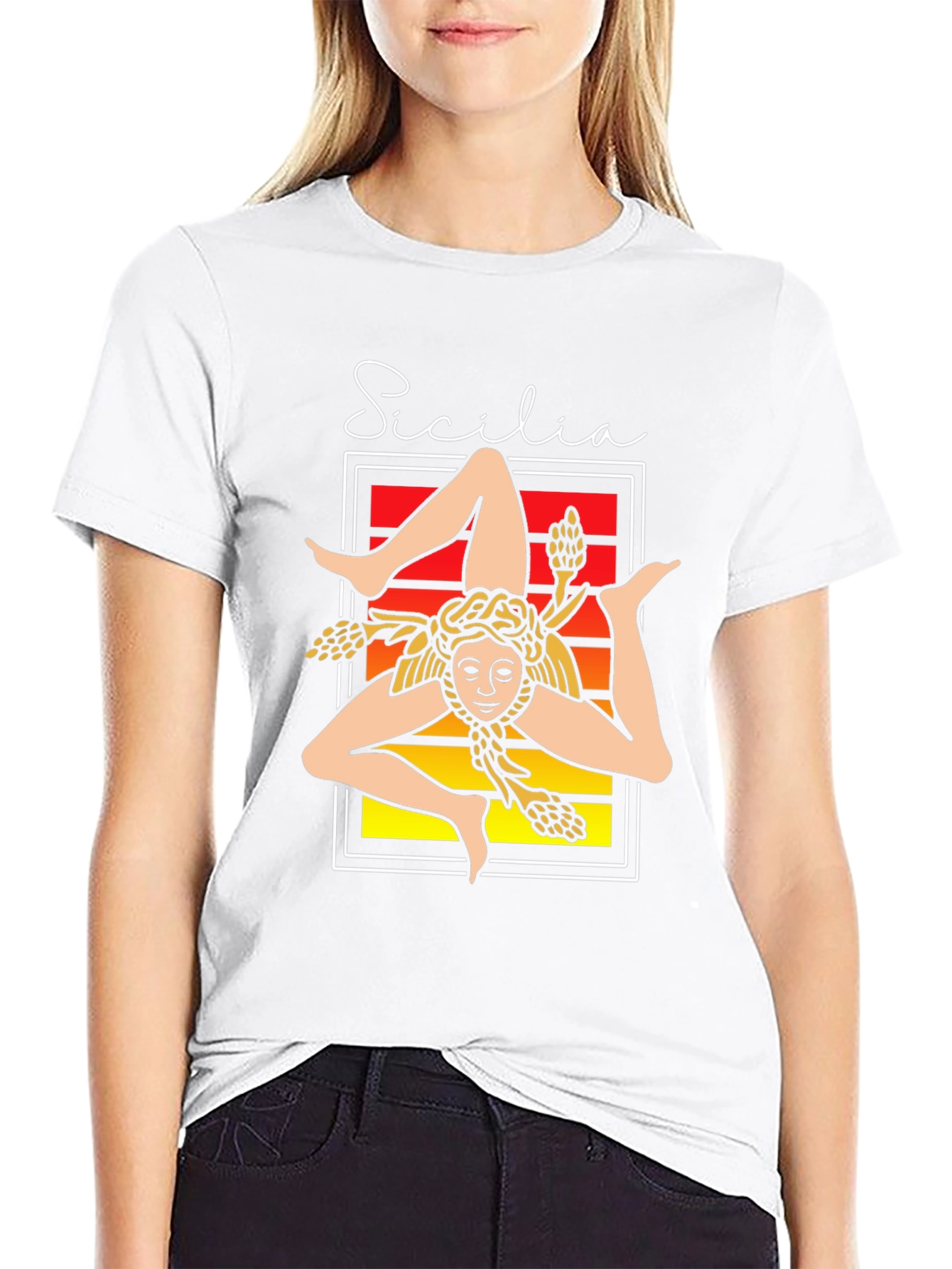 Sicilia Trinacria T-Shirt Italy Sicily Art Tee