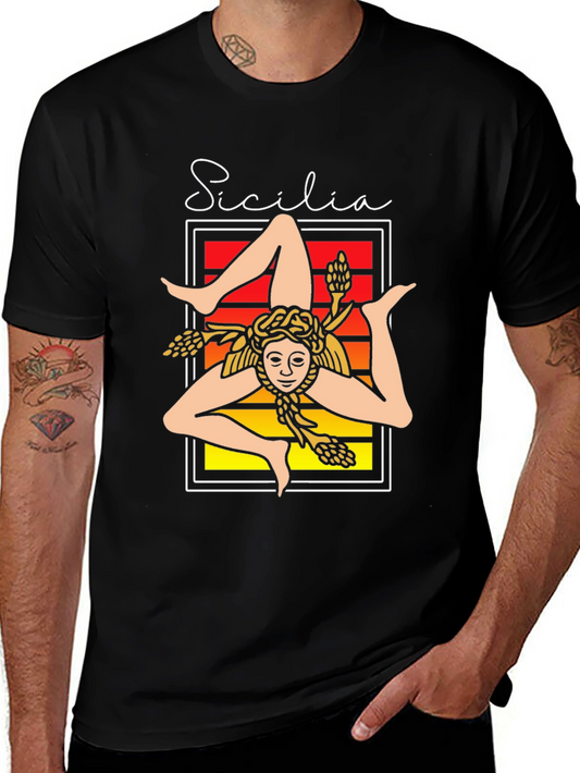 Sicilia Trinacria T-Shirt Italy Sicily Art Tee