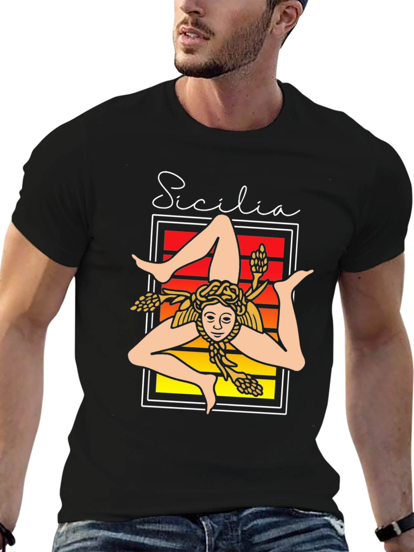Sicilia Trinacria T-Shirt Italy Sicily Art Tee