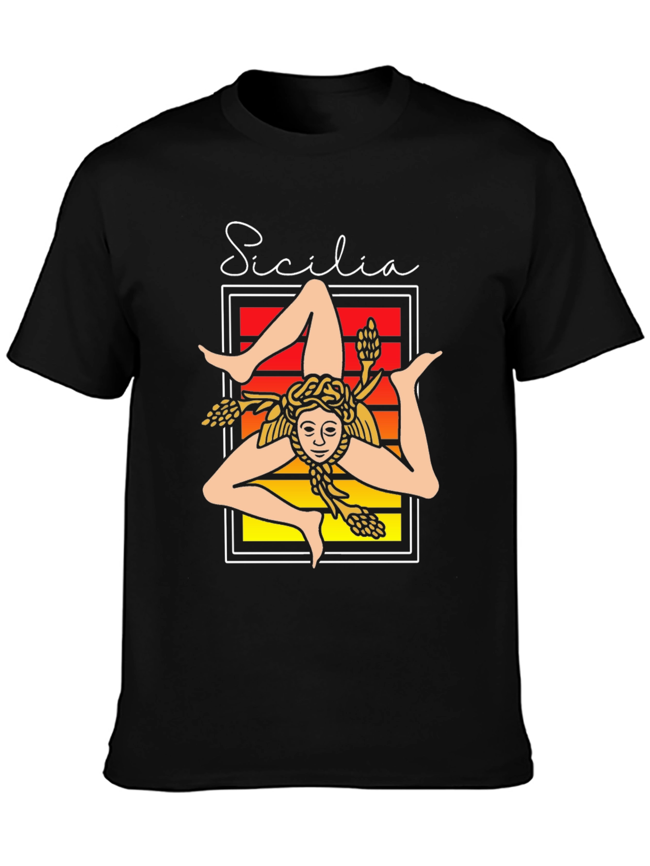 Sicilia Trinacria T-Shirt Italy Sicily Art Tee