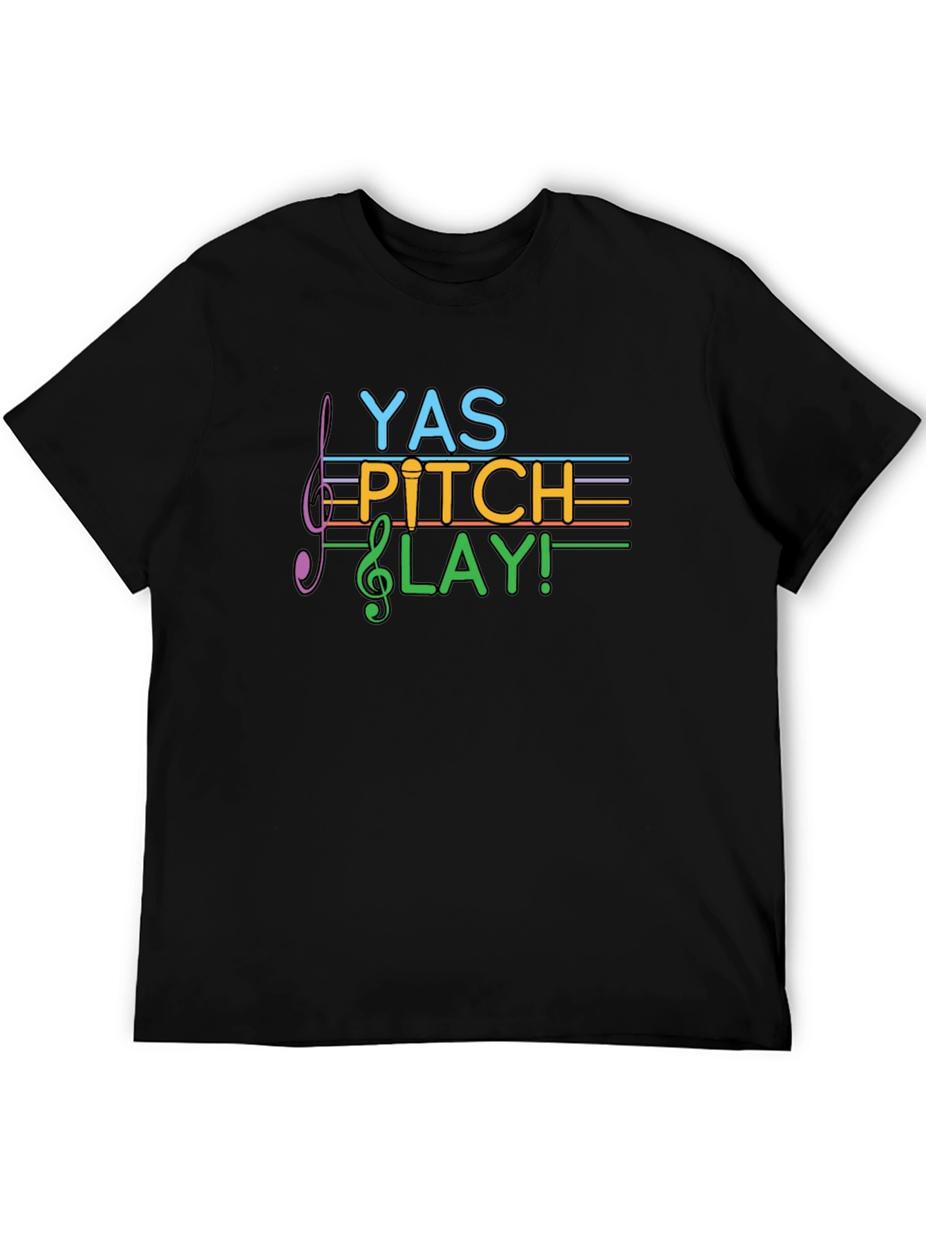 YAS Pitch Lay! Black Graphic Tee