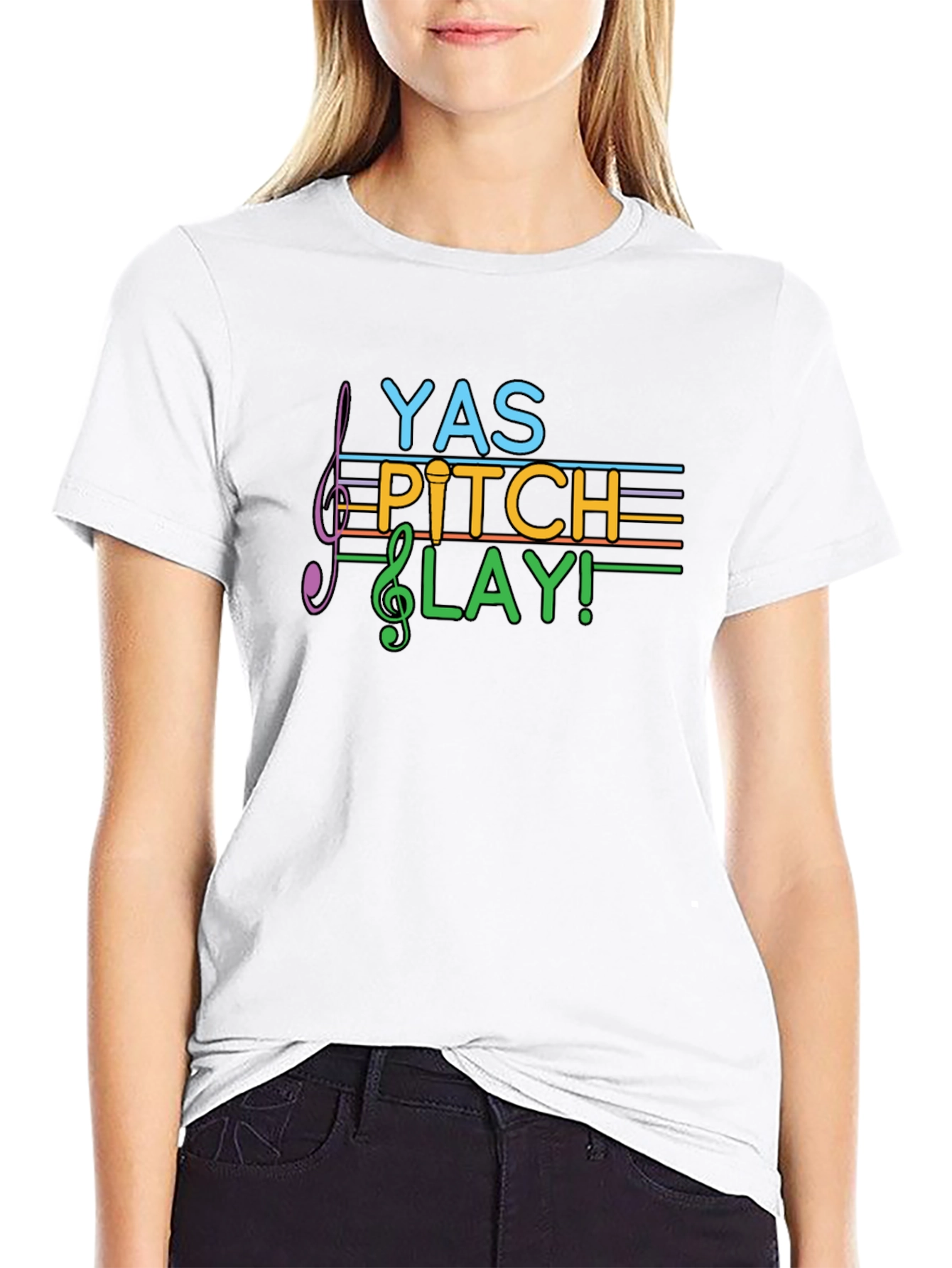 YAS Pitch Lay! Black Graphic Tee
