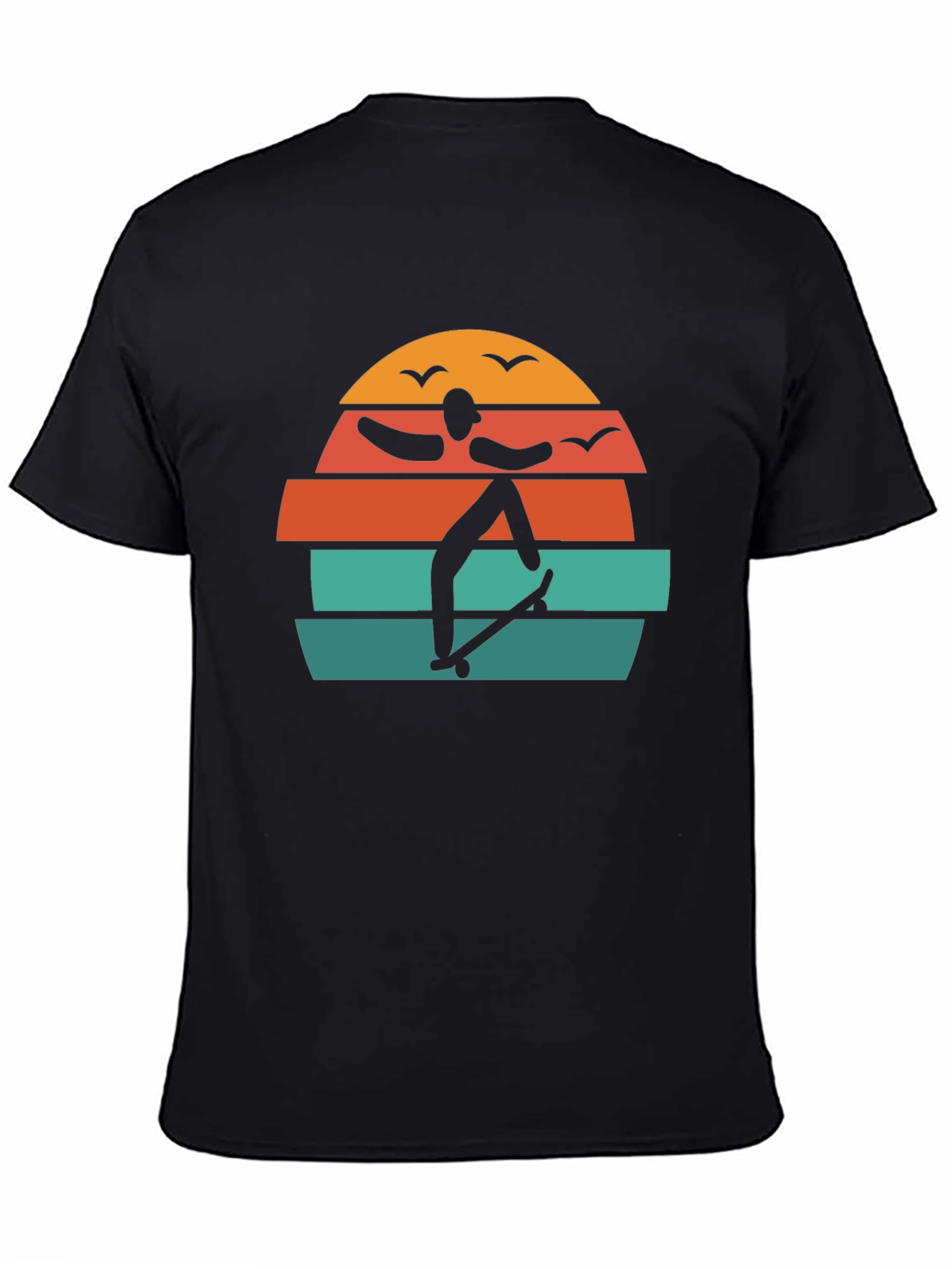 Retro Skateboarder Sunset Graphic Tee