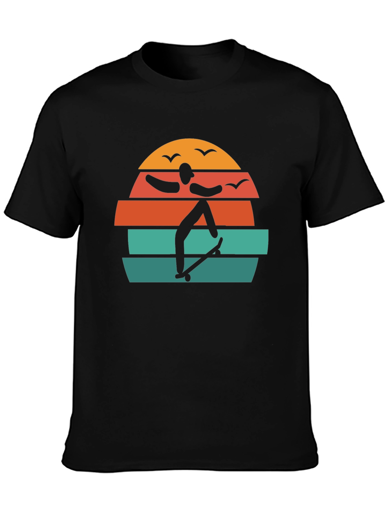 Retro Skateboarder Sunset Graphic Tee