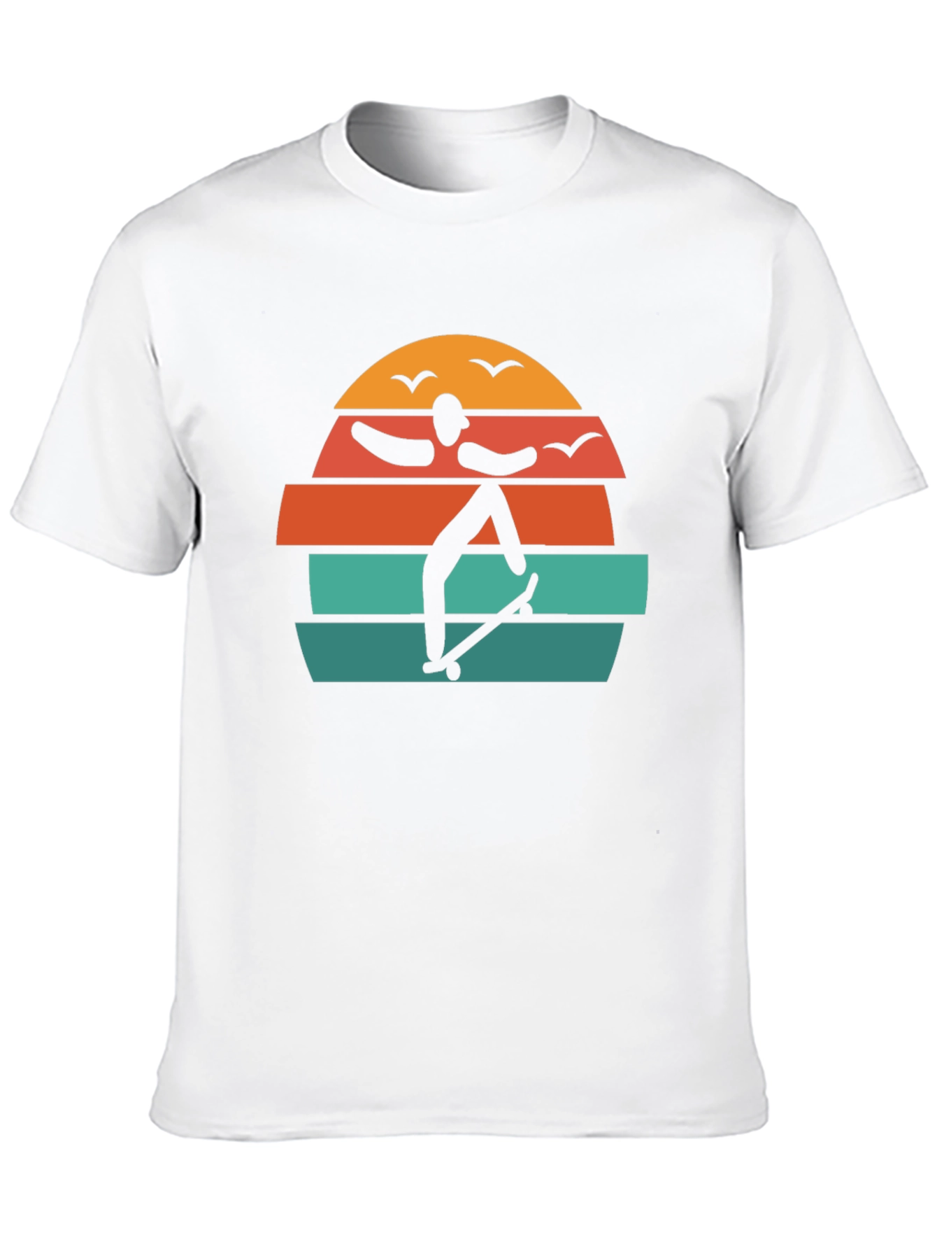 Retro Skateboarder Sunset Graphic Tee