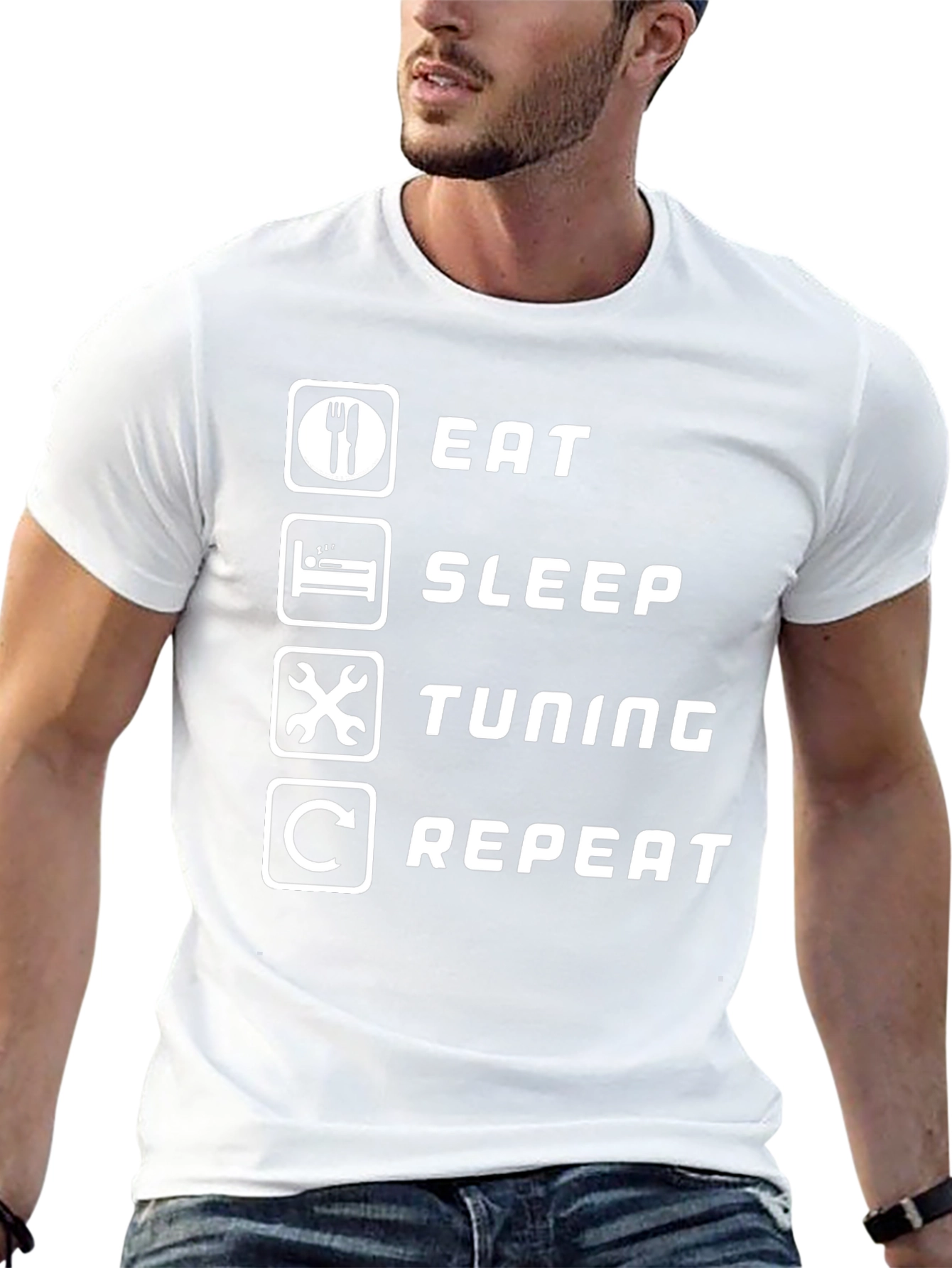Eat Sleep Tuning Repeat Graphic Tee - Black T-Shirt