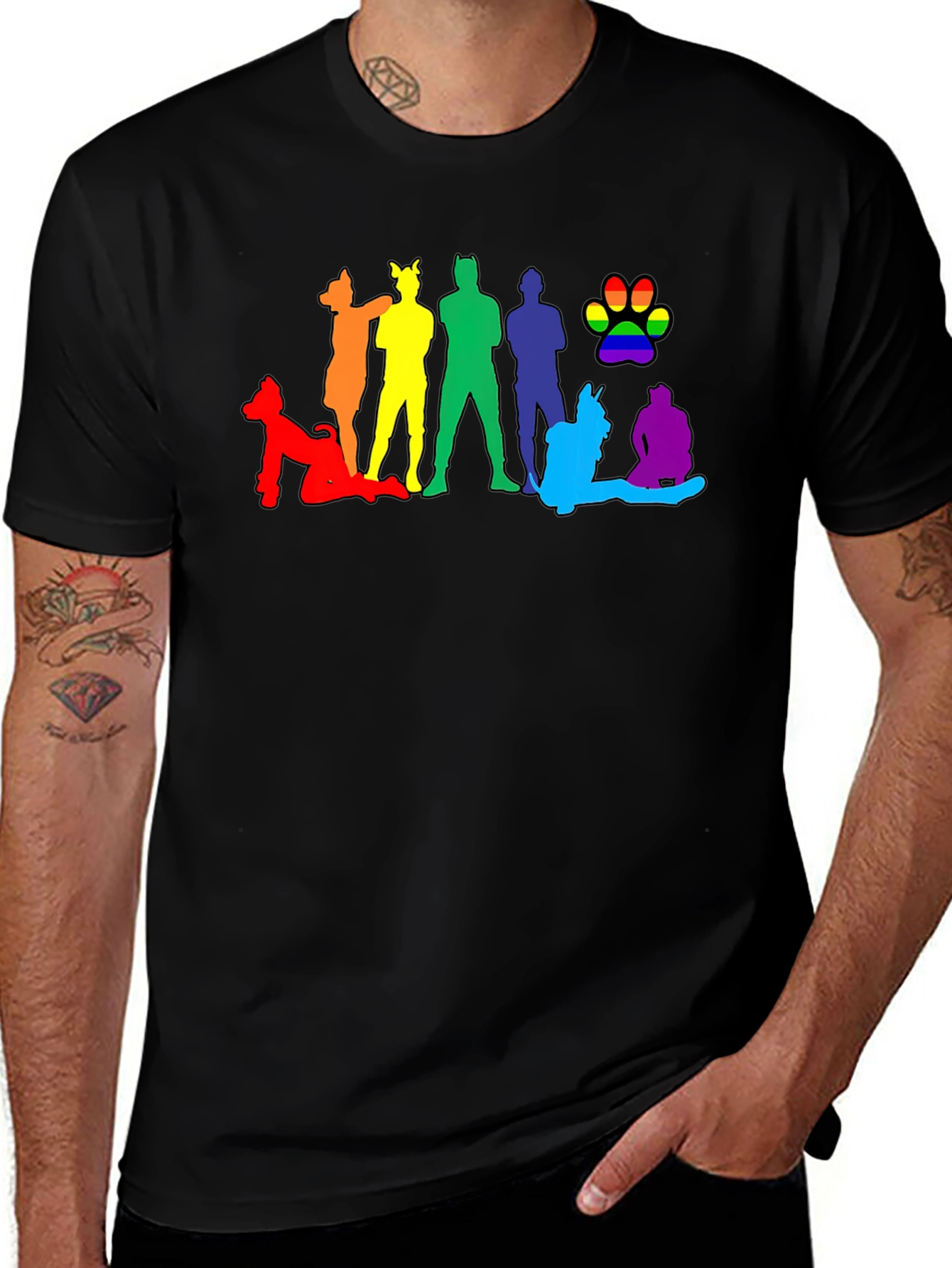 LGBT Pride Silhouette Black T-Shirt