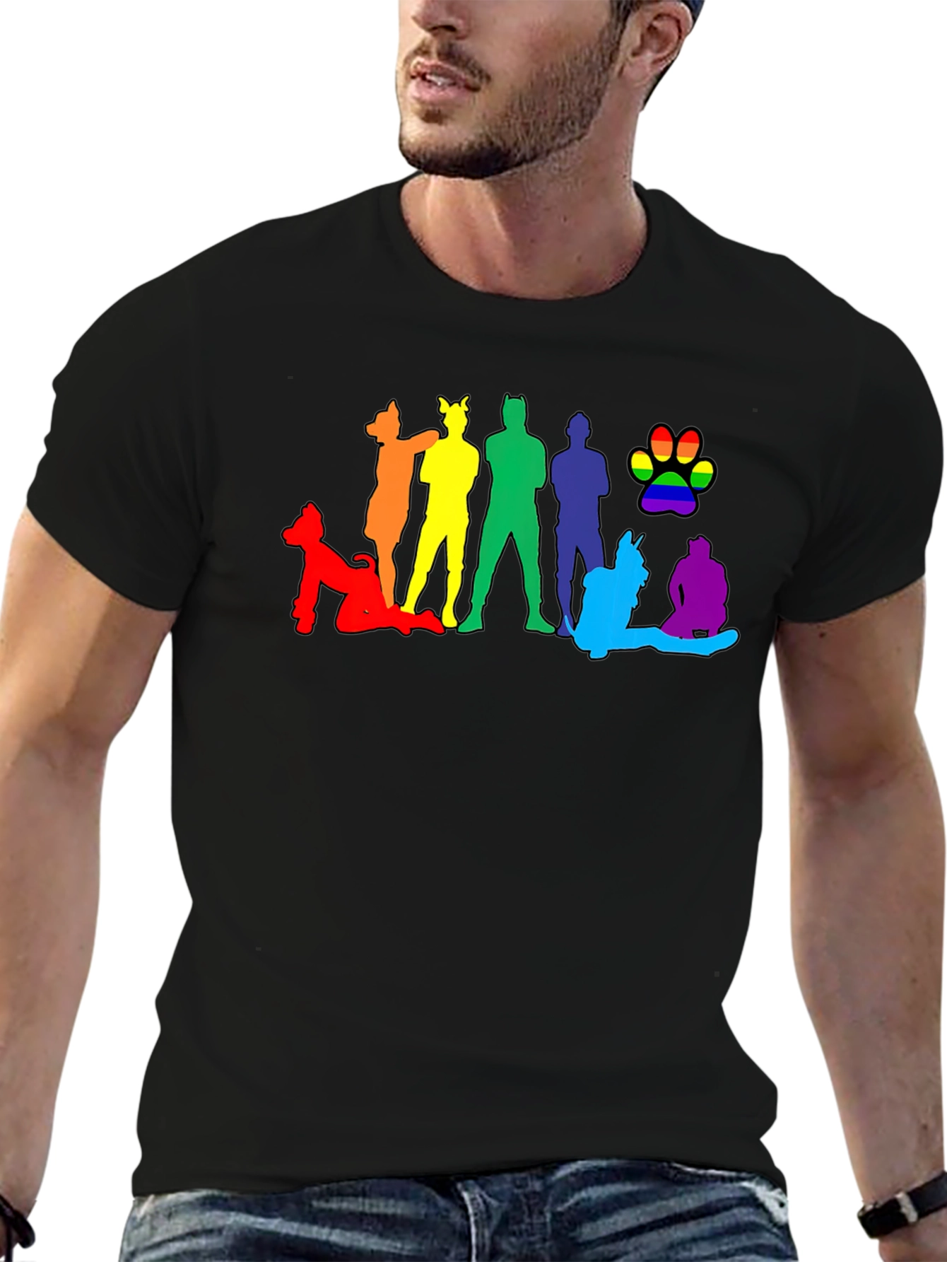 LGBT Pride Silhouette Black T-Shirt