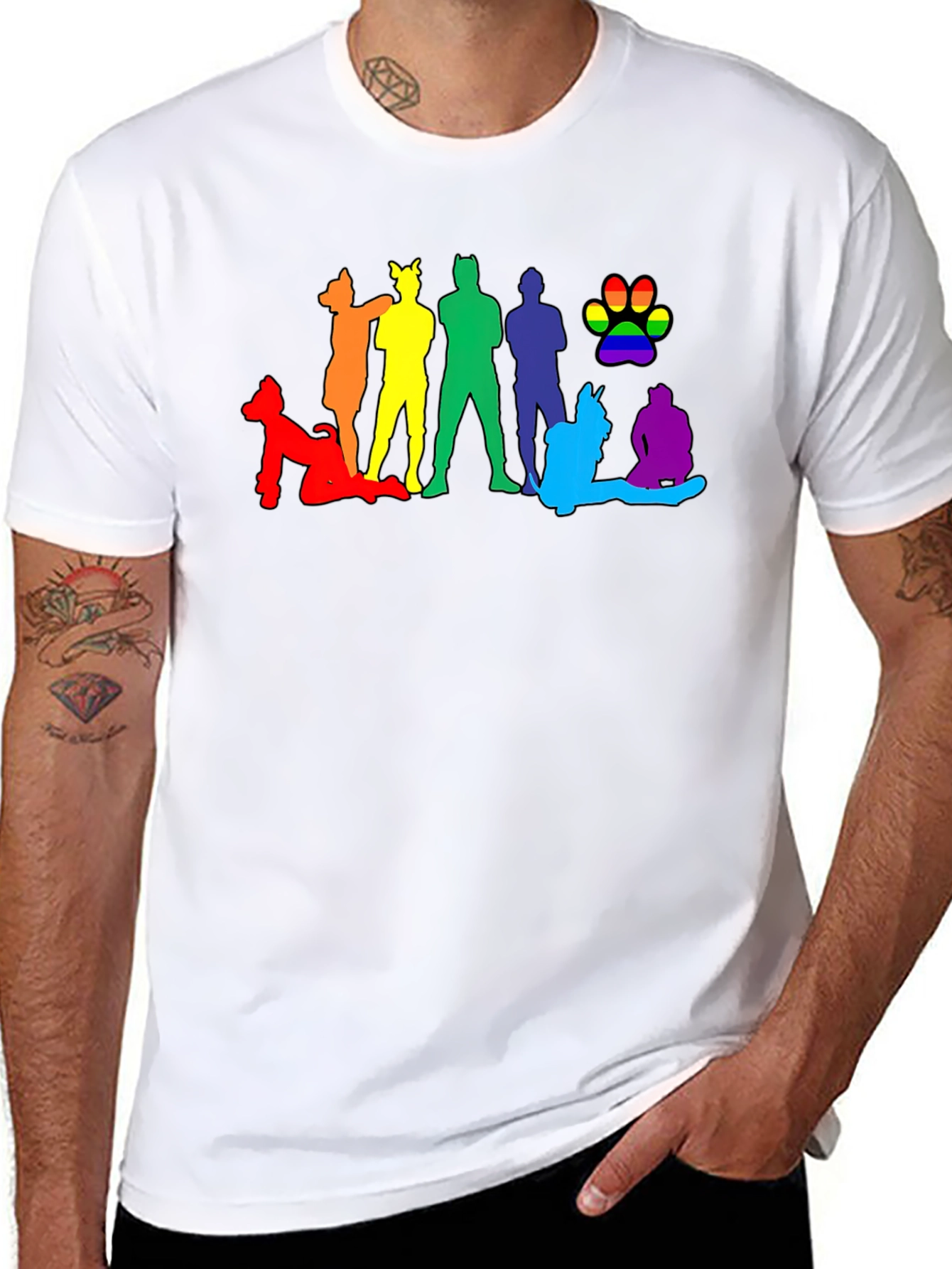 LGBT Pride Silhouette Black T-Shirt