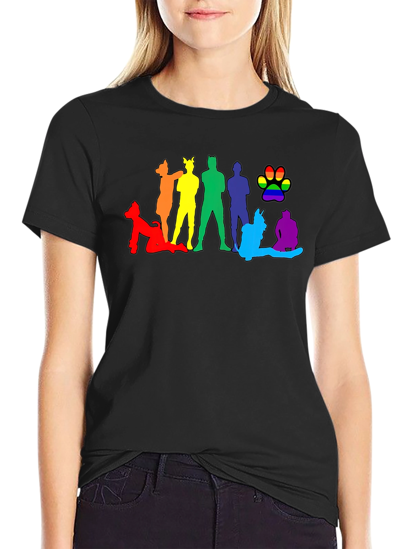 LGBT Pride Silhouette Black T-Shirt