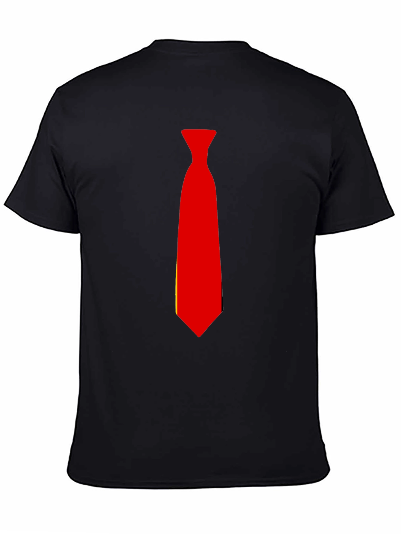 Red Tie Graphic Black T-Shirt - Smart Casual Style
