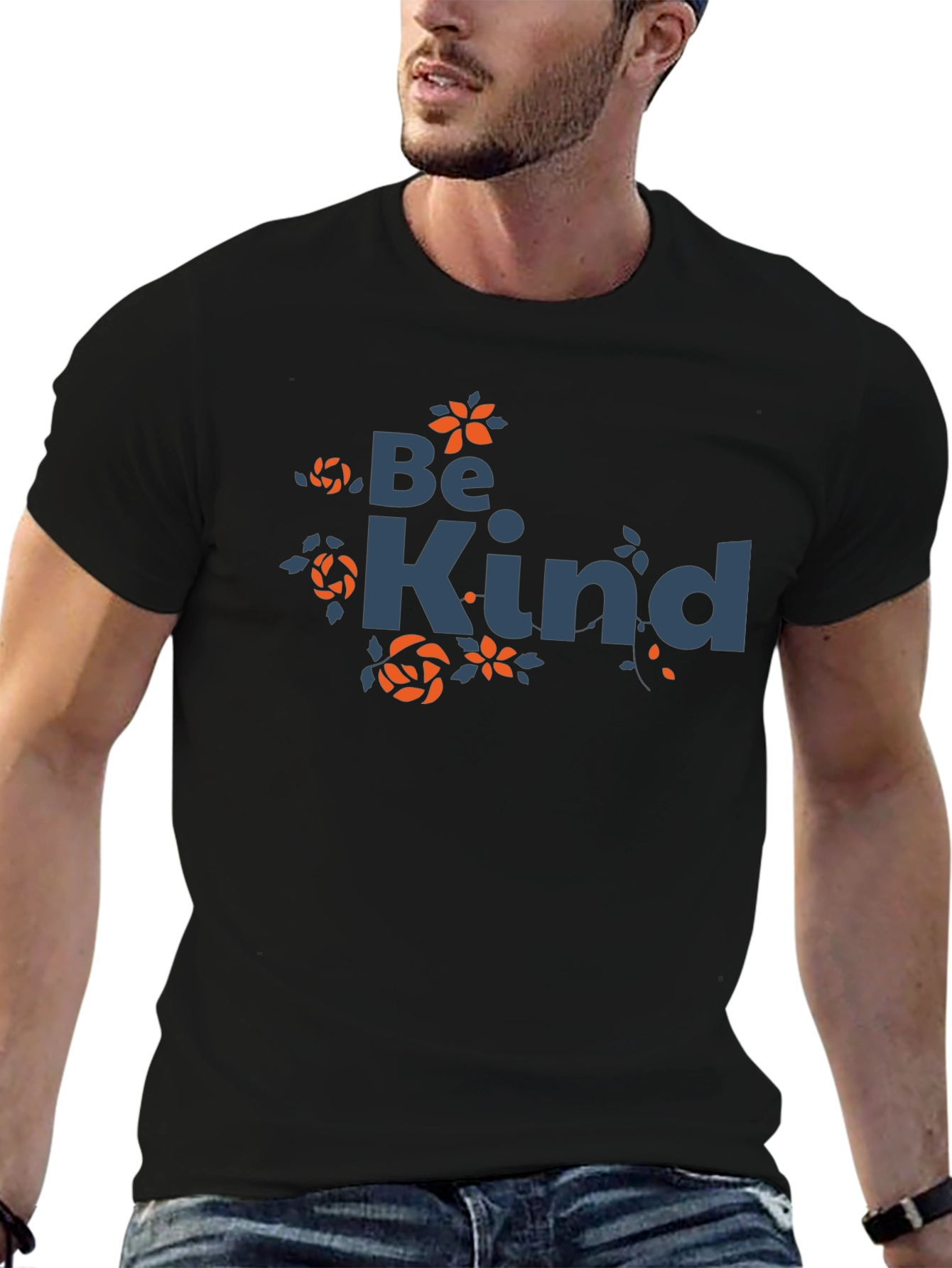 Be Kind Graphic Tee - Trendy Floral Design