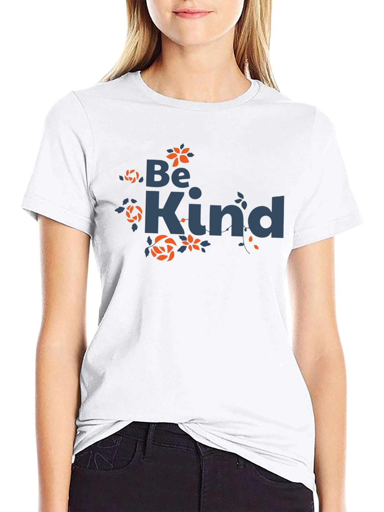 Be Kind Graphic Tee - Trendy Floral Design
