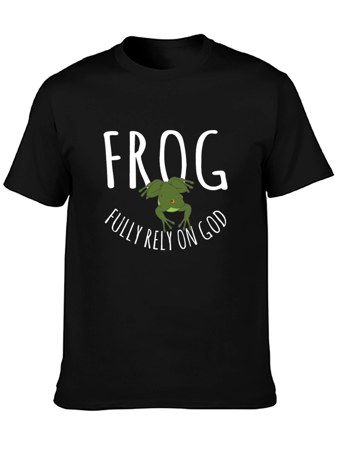 Frog Fully Rely on God Graphic T-Shirt