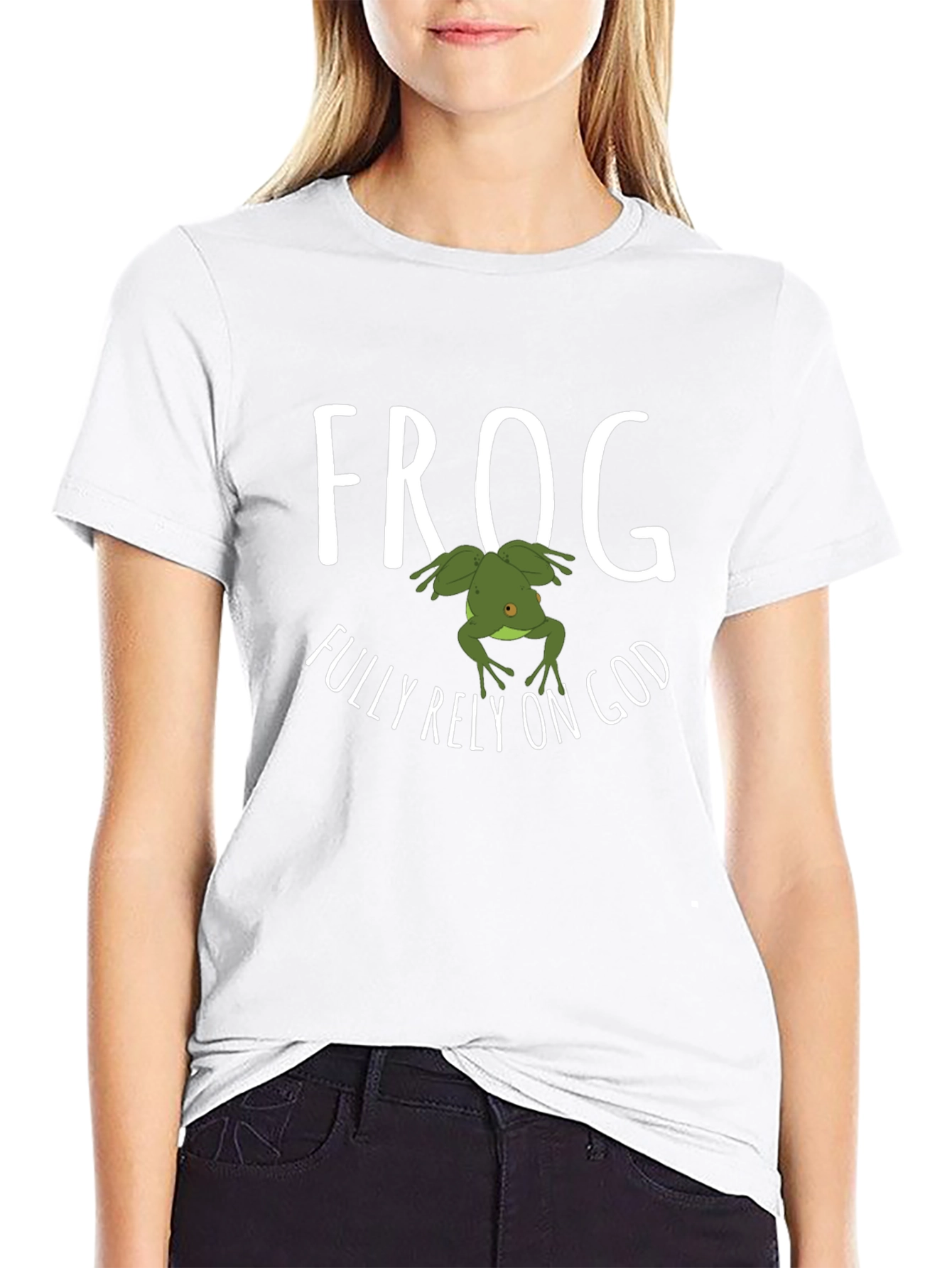 Frog Fully Rely on God Graphic T-Shirt