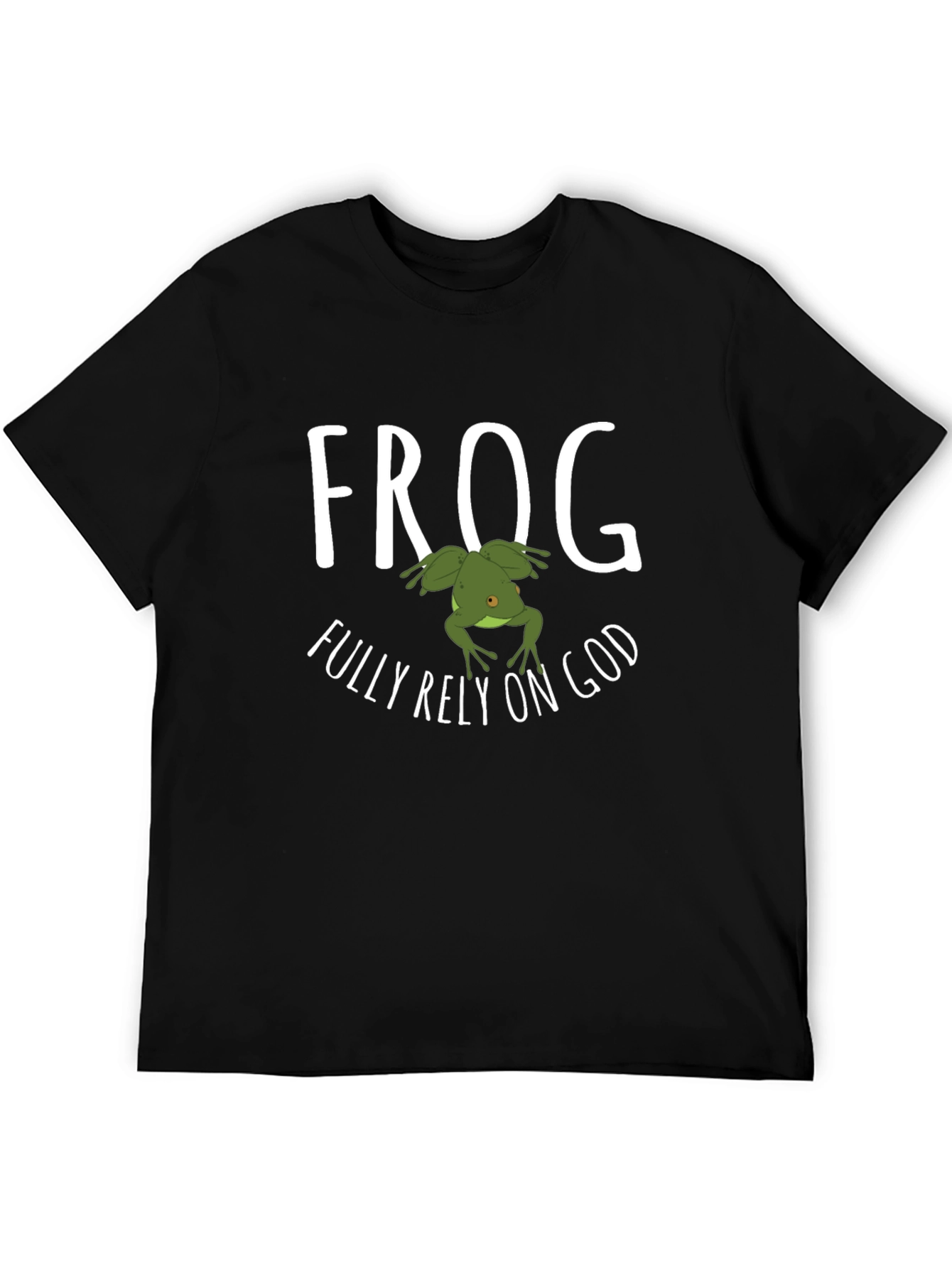 Frog Fully Rely on God Graphic T-Shirt