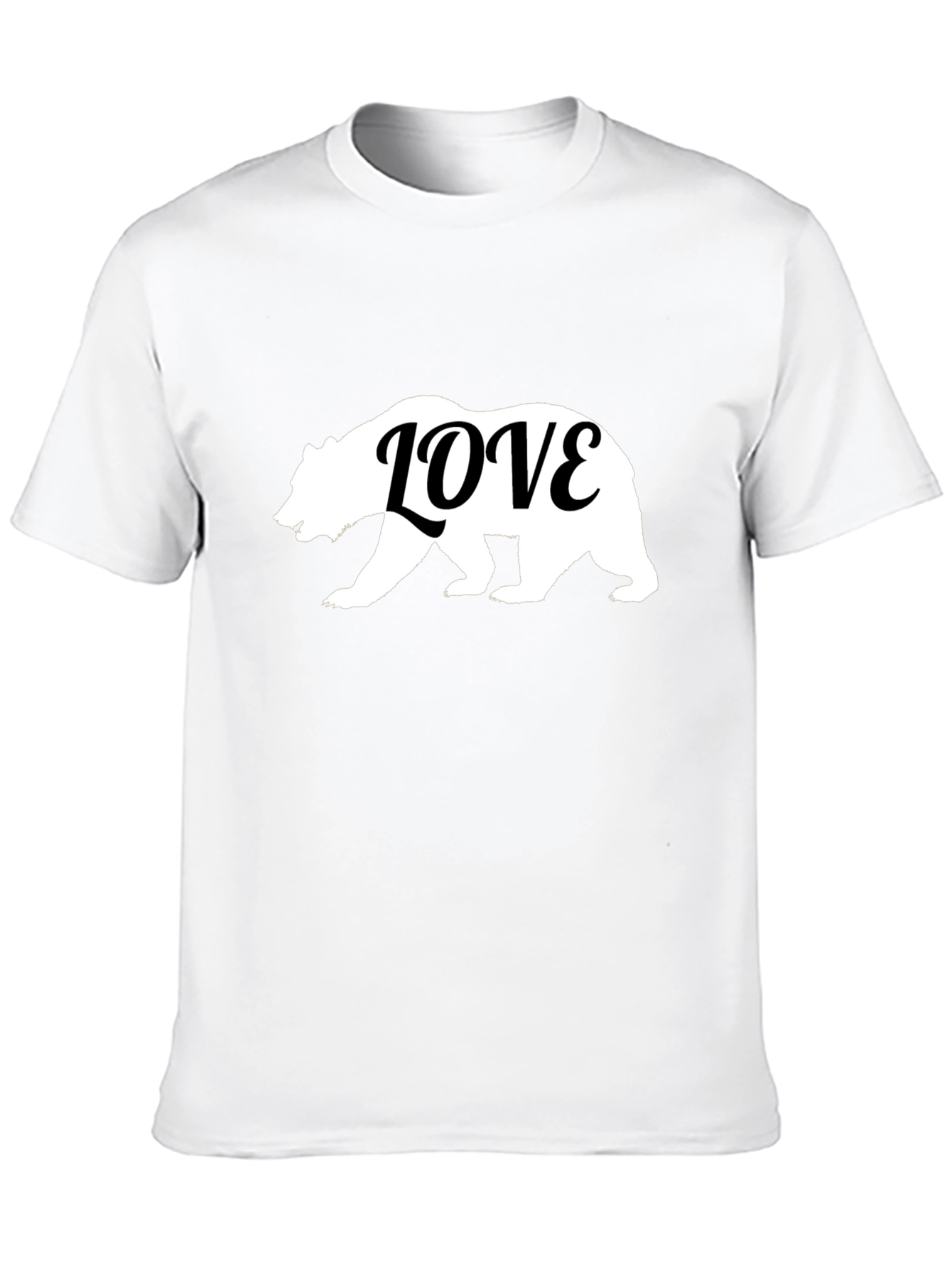 Bear Love Graphic Tee - Black Cotton T-Shirt