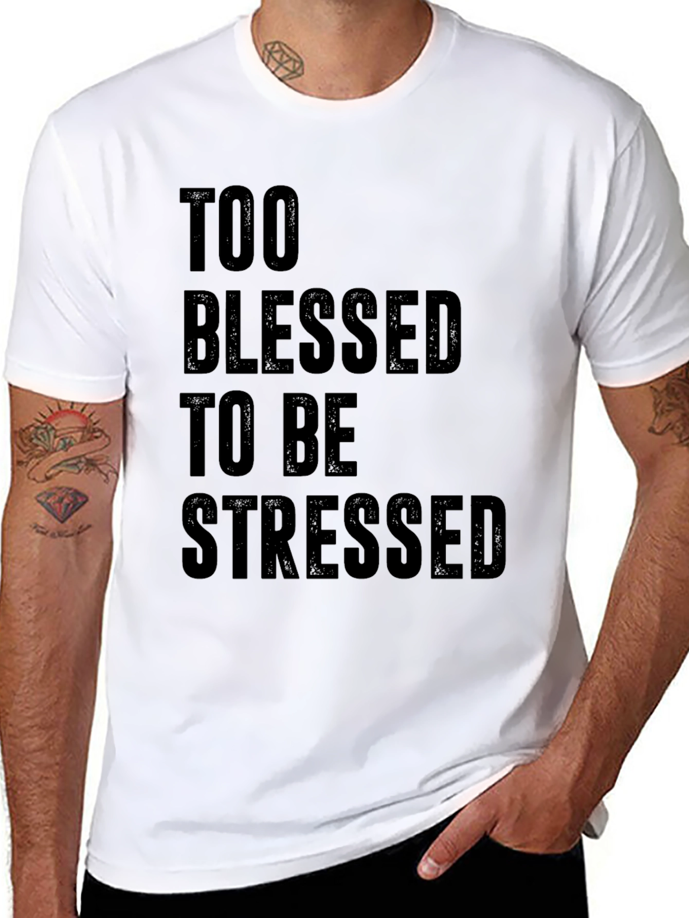 Too Blessed to be Stressed Graphic Tee