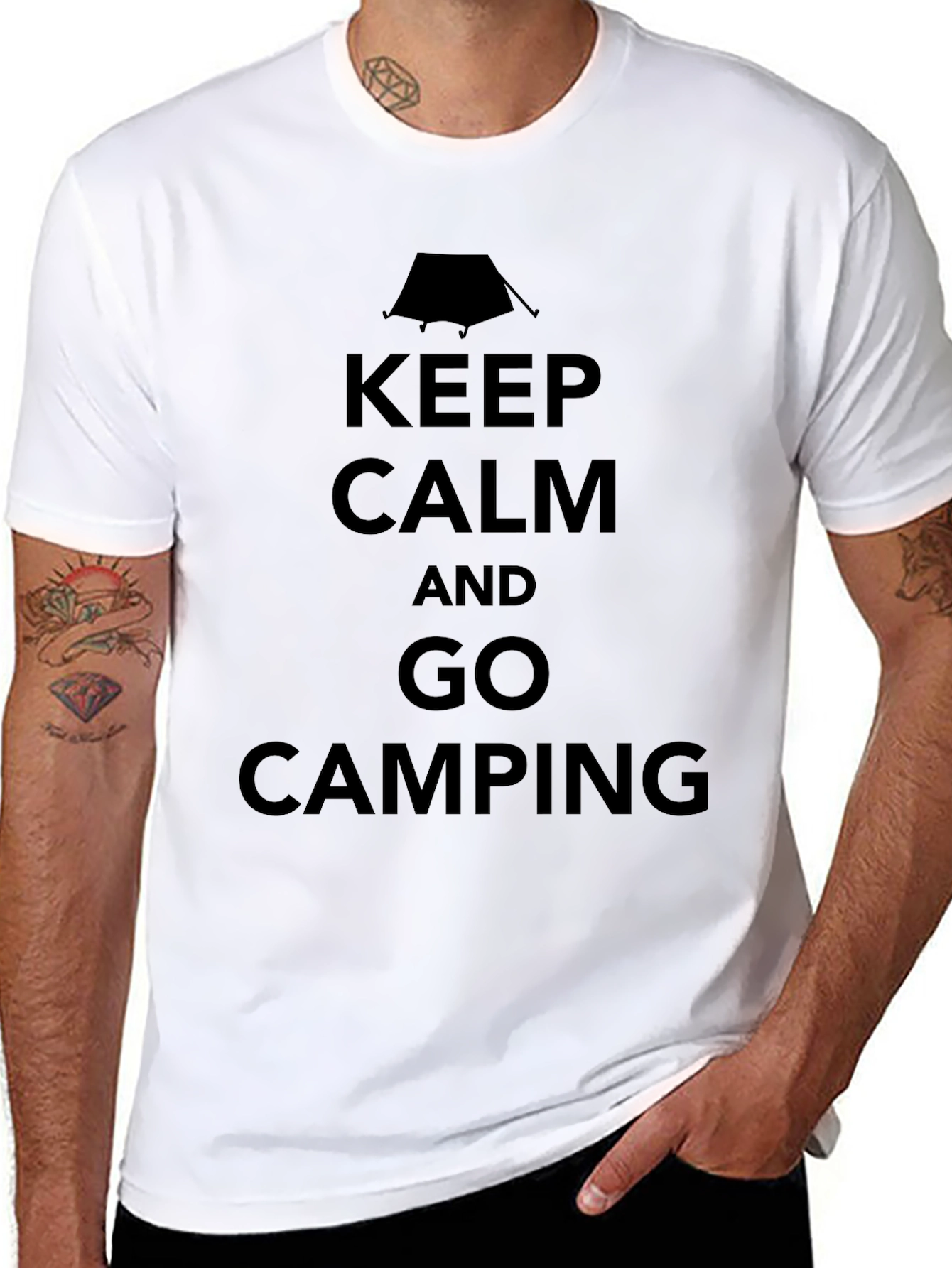 Keep Calm and Go Camping Black T-Shirt