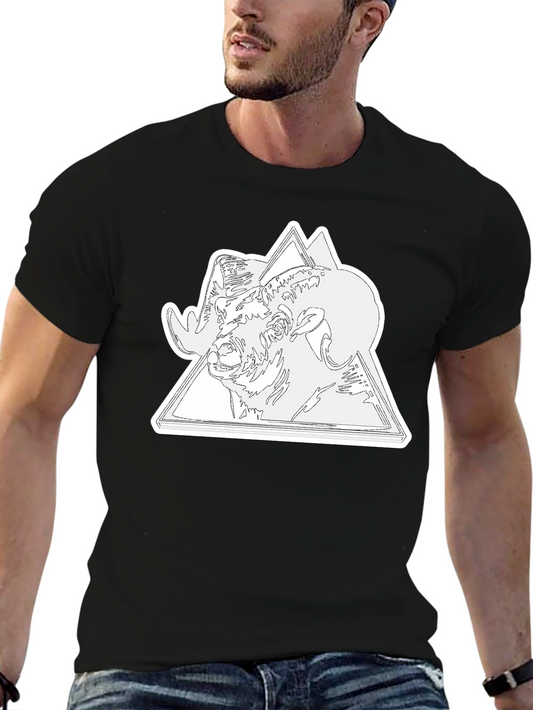 Ram & Mountain Graphic Tee - Black Cotton