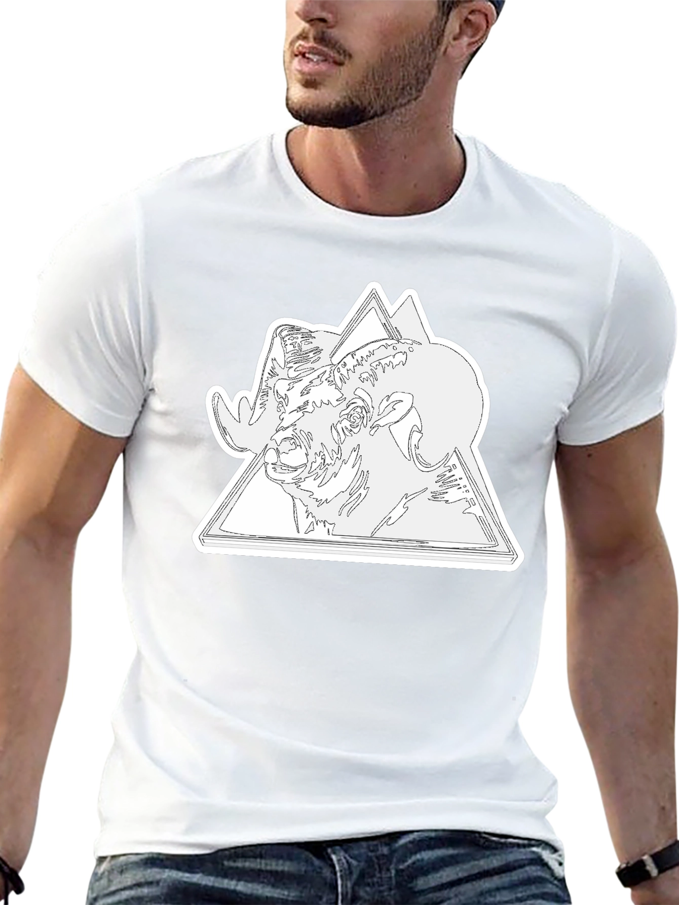 Ram & Mountain Graphic Tee - Black Cotton