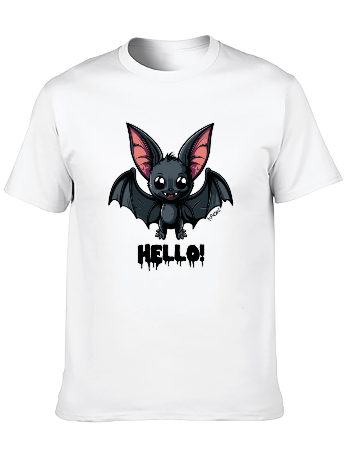 Cute Cartoon Bat T-Shirt - Hello!