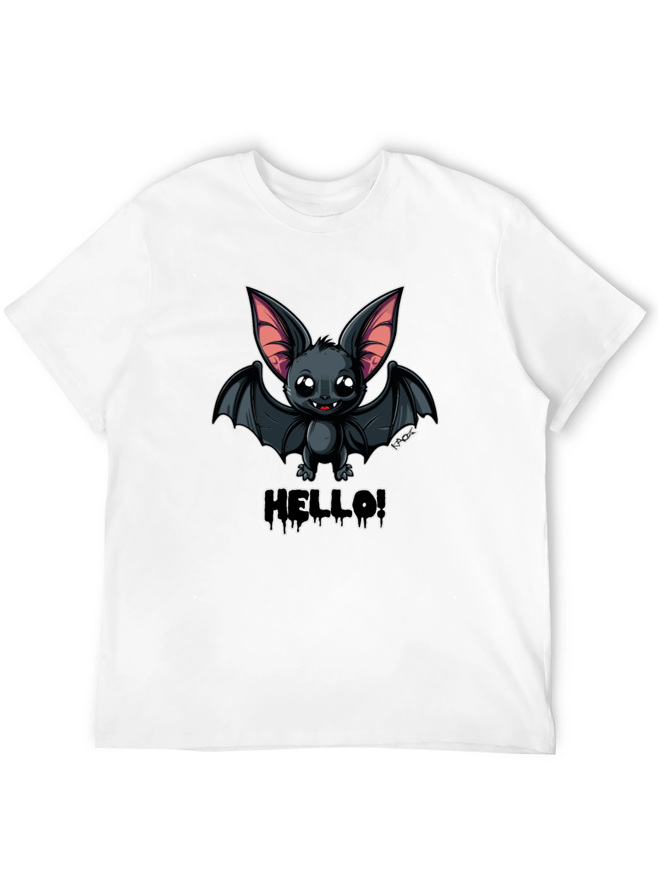 Cute Cartoon Bat T-Shirt - Hello!